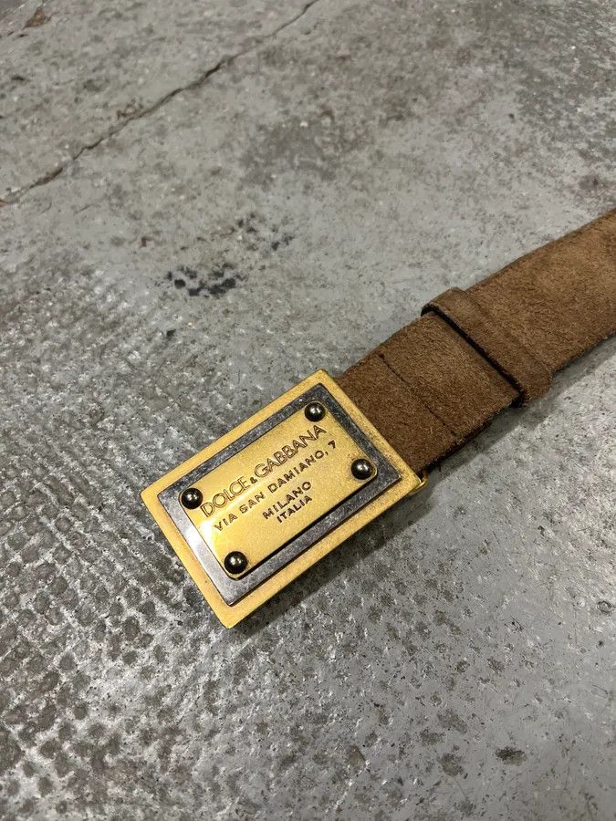 Dolce & Gabbana 2000s Dolce & Gabbana Golden Milano Buckle Brown Leather Belt Size ONE SIZE - 6 Thumbnail