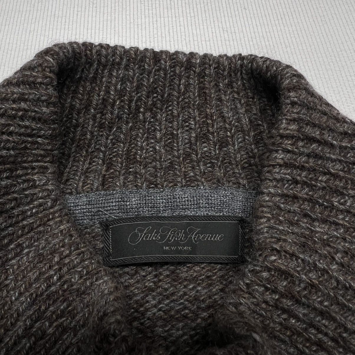 Saks Fifth Avenue Saks Fifth Avenue Sweater Brown Cashmere 1/4 Button Italy Size US XL / EU 56 / 4 - 5 Thumbnail