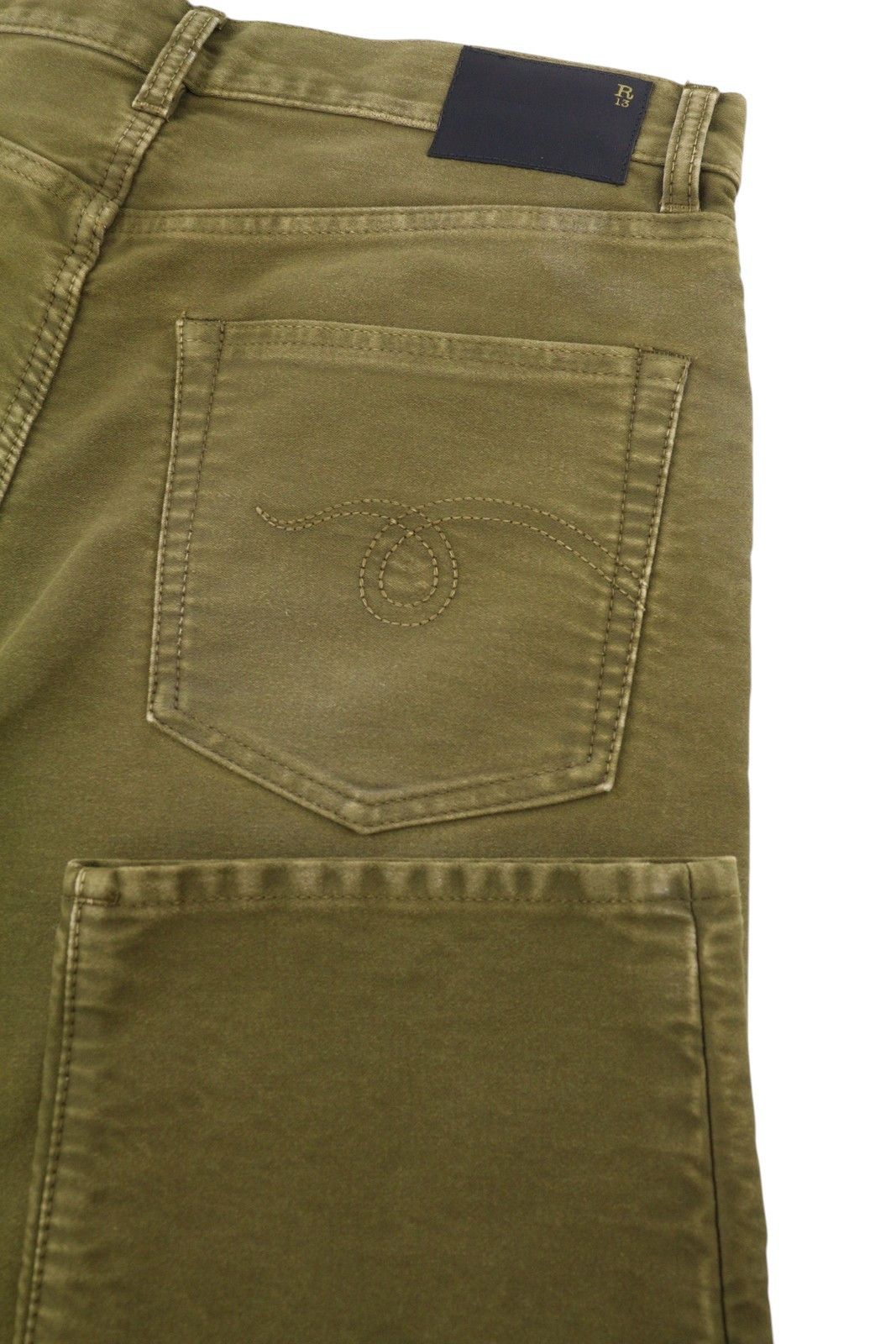 R13 BOYFRIEND 27 Olive Moleskin RRP790 87210 Size 27" / US 4 / IT 40 - 6 Thumbnail