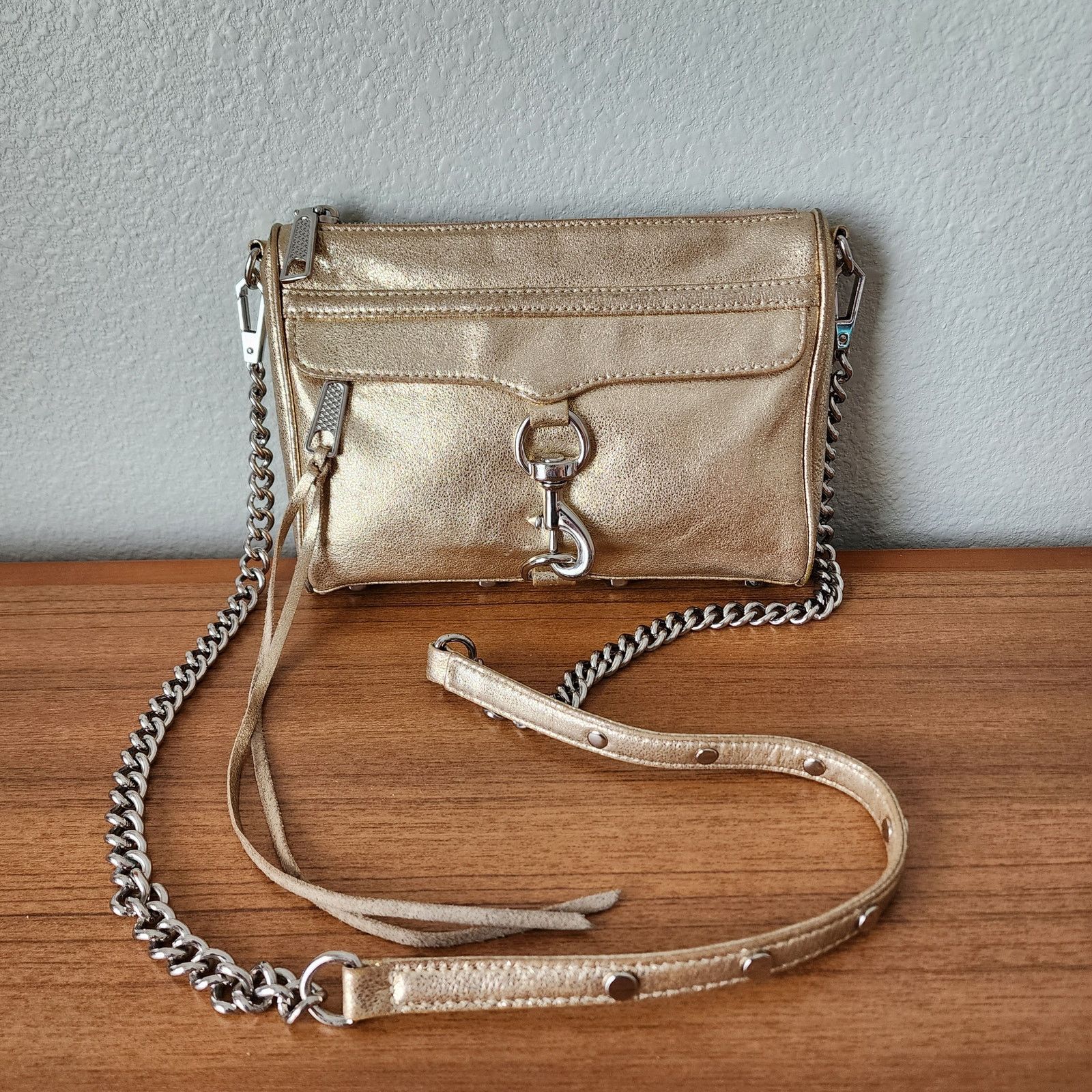 Rebecca Minkoff Rebecca Minkoff Mini M.A.C. Metallic Gold Crossbody Bag Size ONE SIZE - 13 Thumbnail