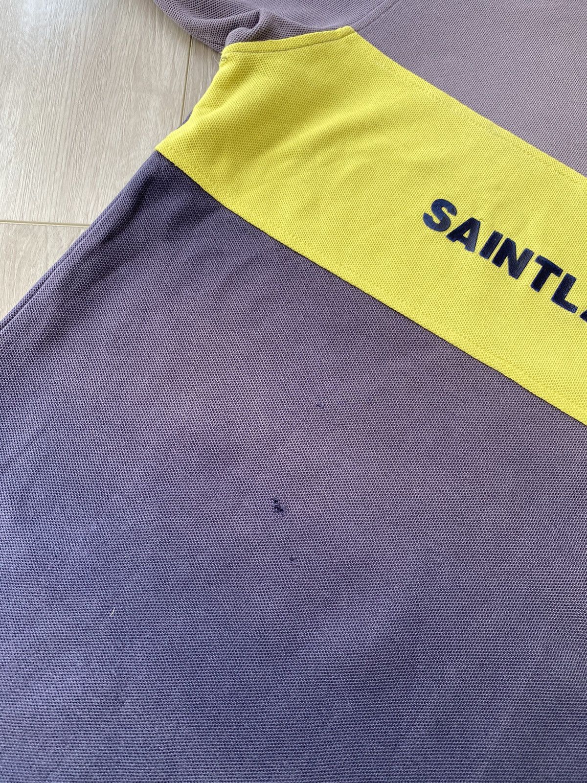 Yves Saint Laurent YSL Yves Saint Laurent Jeans Spell Out Big Logo Polo Shirt Size US L / EU 52-54 / 3 - 3 Thumbnail