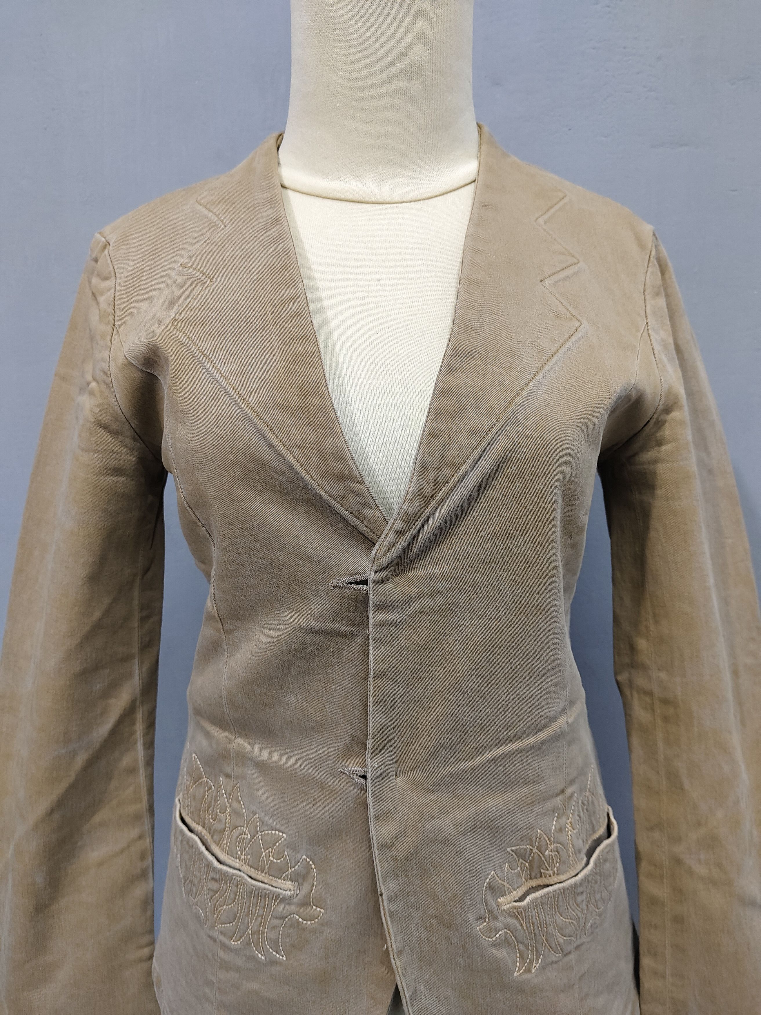 Zucca Zucca- Decontructed Silhouette Flame Stitch Washed Blazer Size M / US 6-8 / IT 42-44 - 9 Thumbnail