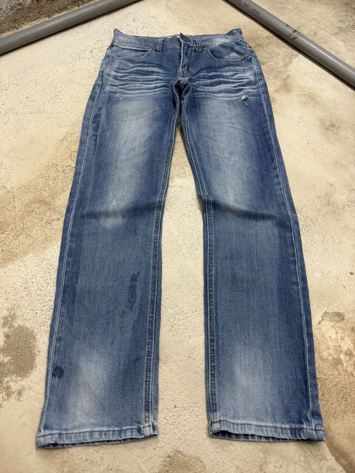 Japanese Brand Robble Whisker Distressed Straight Denim Pants Size US 28 / EU 44 - 1 Thumbnail