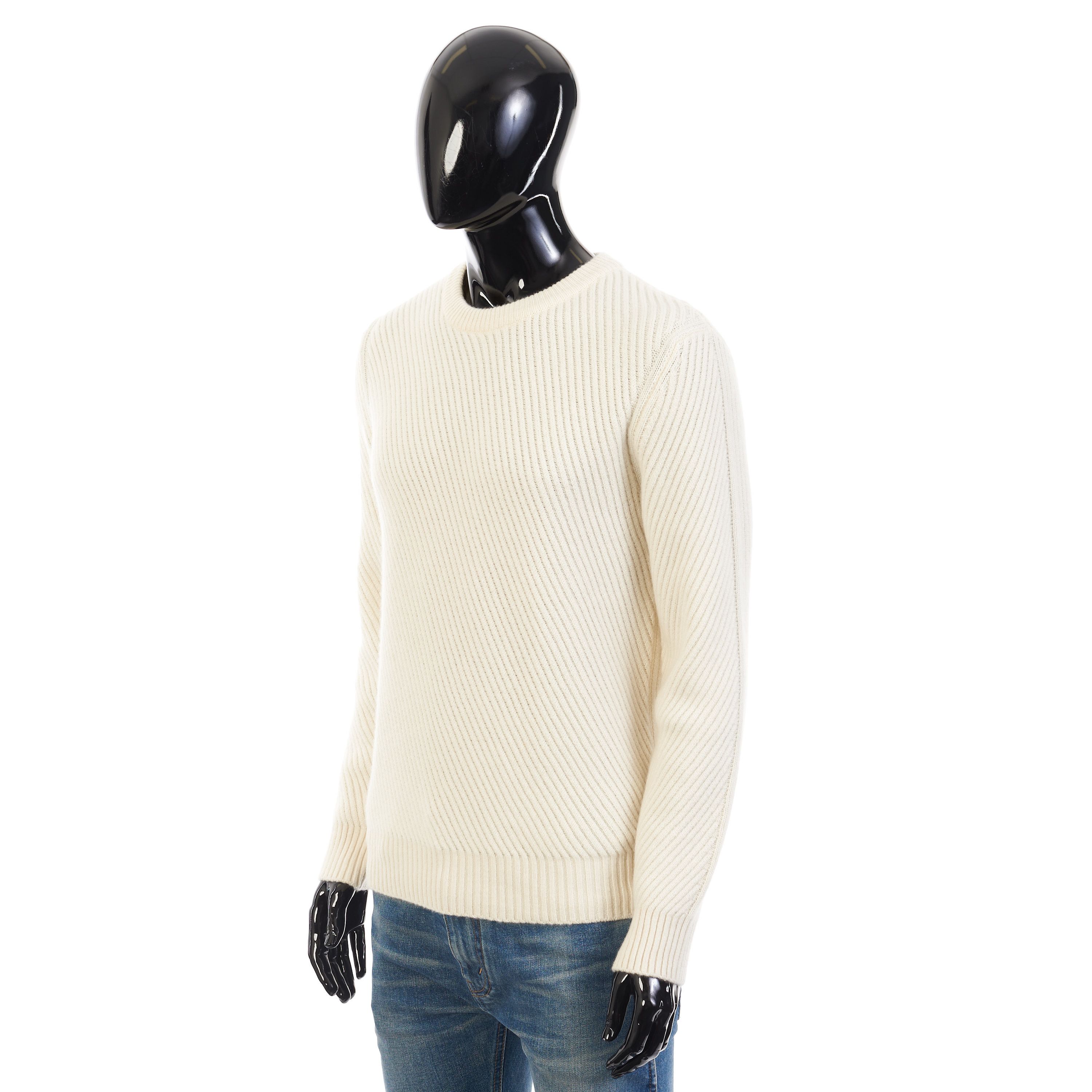 Brioni Ivory White Crew Neck Sweater - Sustainable Cashmere Size US XL / EU 56 / 4 - 2 Thumbnail