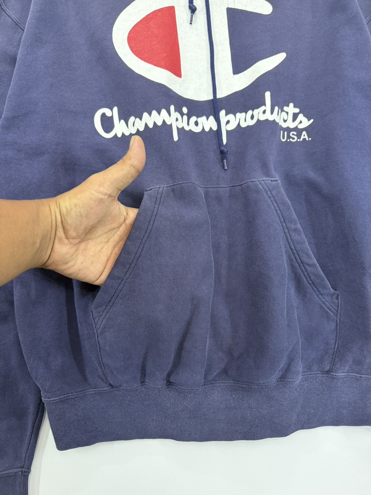 Champion 🔥 90's Champion Product USA Nice Faded Big Logo Sweat Hoodie Size US M / EU 48-50 / 2 - 4 Thumbnail