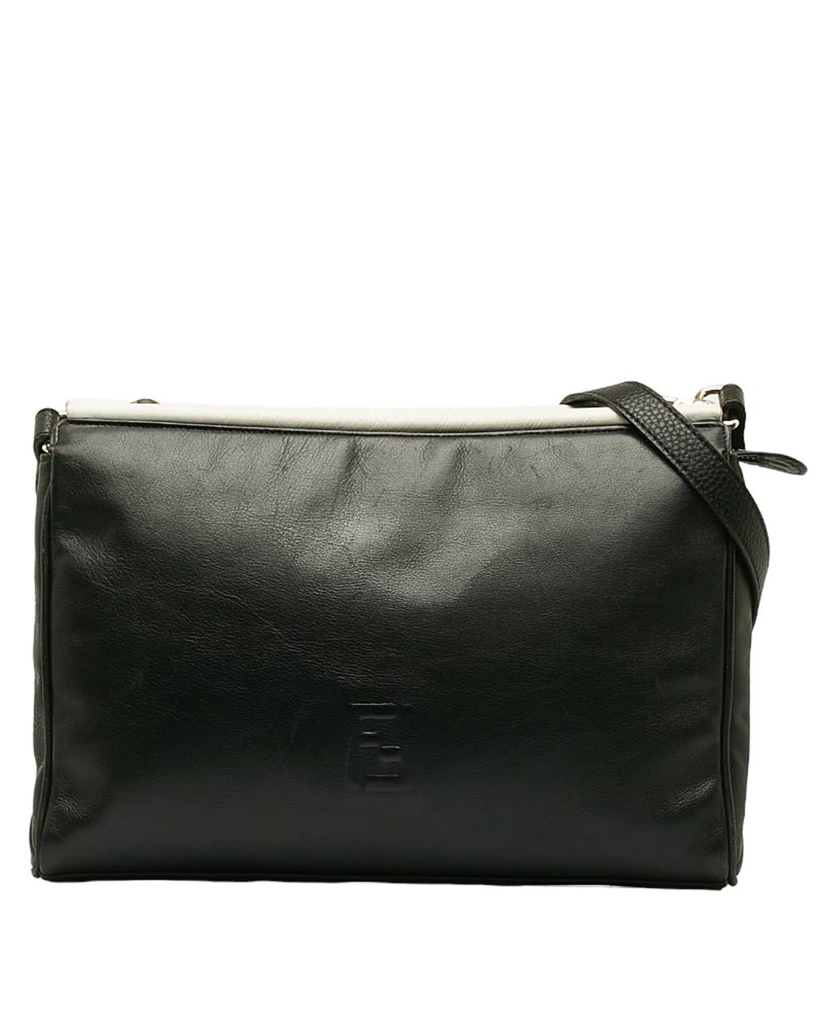 image of Fendi Black Leather Crossbody Bag In B Condition, Women's