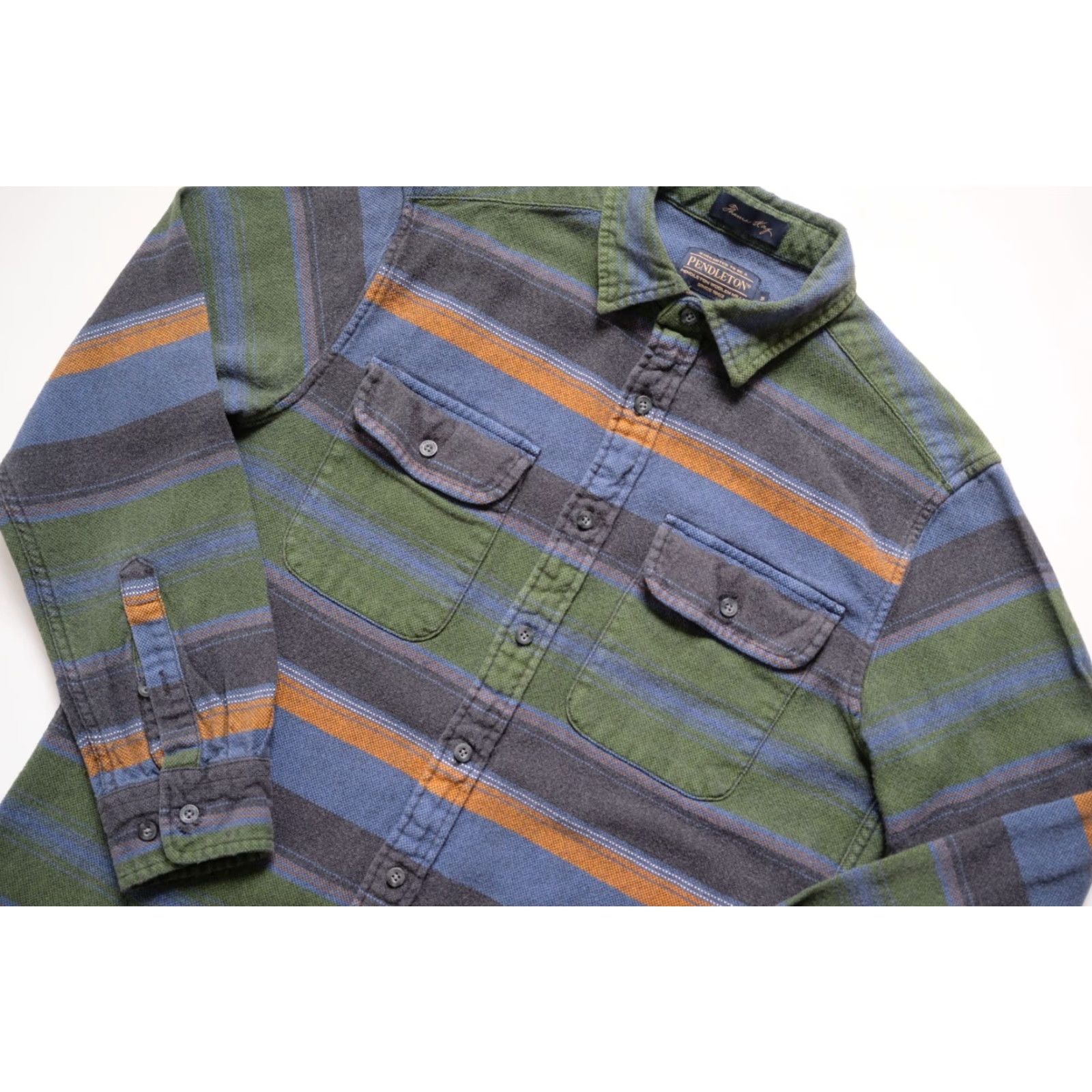 Pendleton VINTAGE Pendleton THOMAS KAY Button Casual Plaid Stripe Green 2017 Cotton Shirt SZ S Size US S / EU 44-46 / 1 - 3 Thumbnail
