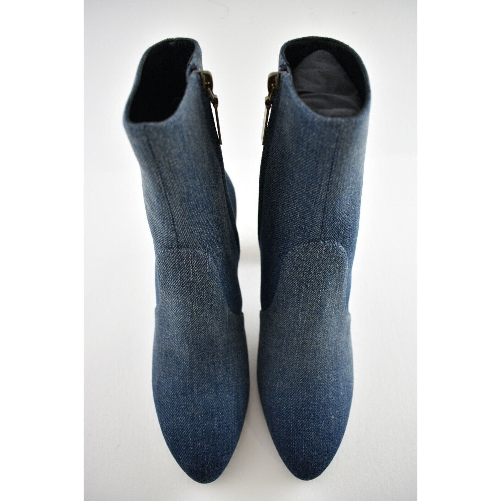 Yves Saint Laurent Saint Laurent Lou 75 Blue Jeans Denim YSL Zip Block Heel Size US 6.5 / IT 36.5 - 7 Thumbnail