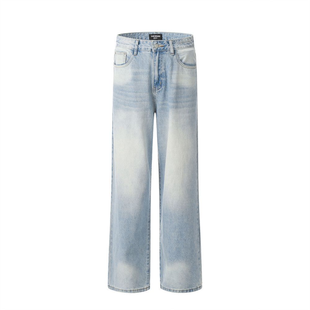 Japanese Brand × Jean Blue gradient wash vintage loose wide-leg straight jeans Size US 32 / EU 48 - 1 Thumbnail