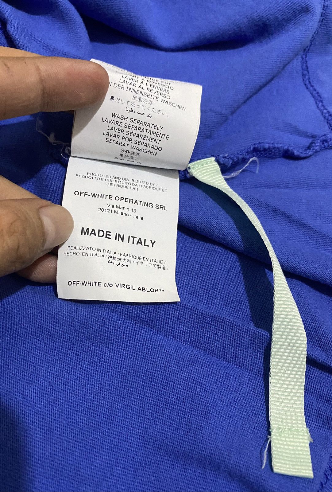 Off-White Off-White 2013 Seasonal Blue Pocket T-shirt Size US M / EU 48-50 / 2 - 6 Thumbnail
