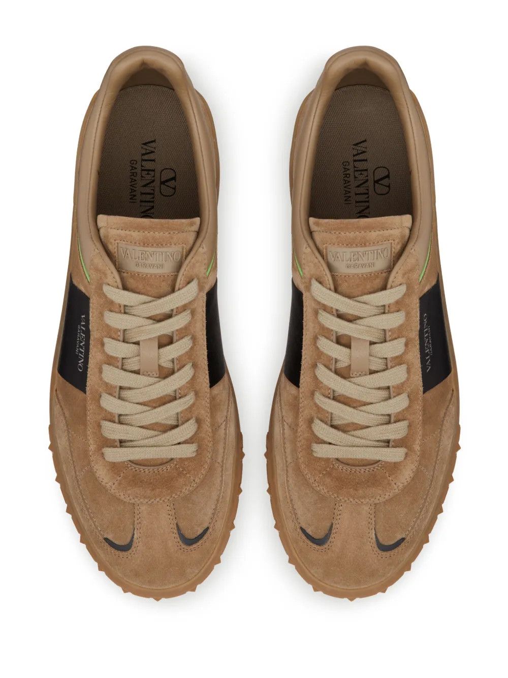 Valentino o1y0525 Logo Leather Low-Top Sneakers in Beige/Black Size US 9 / EU 42 - 3 Thumbnail