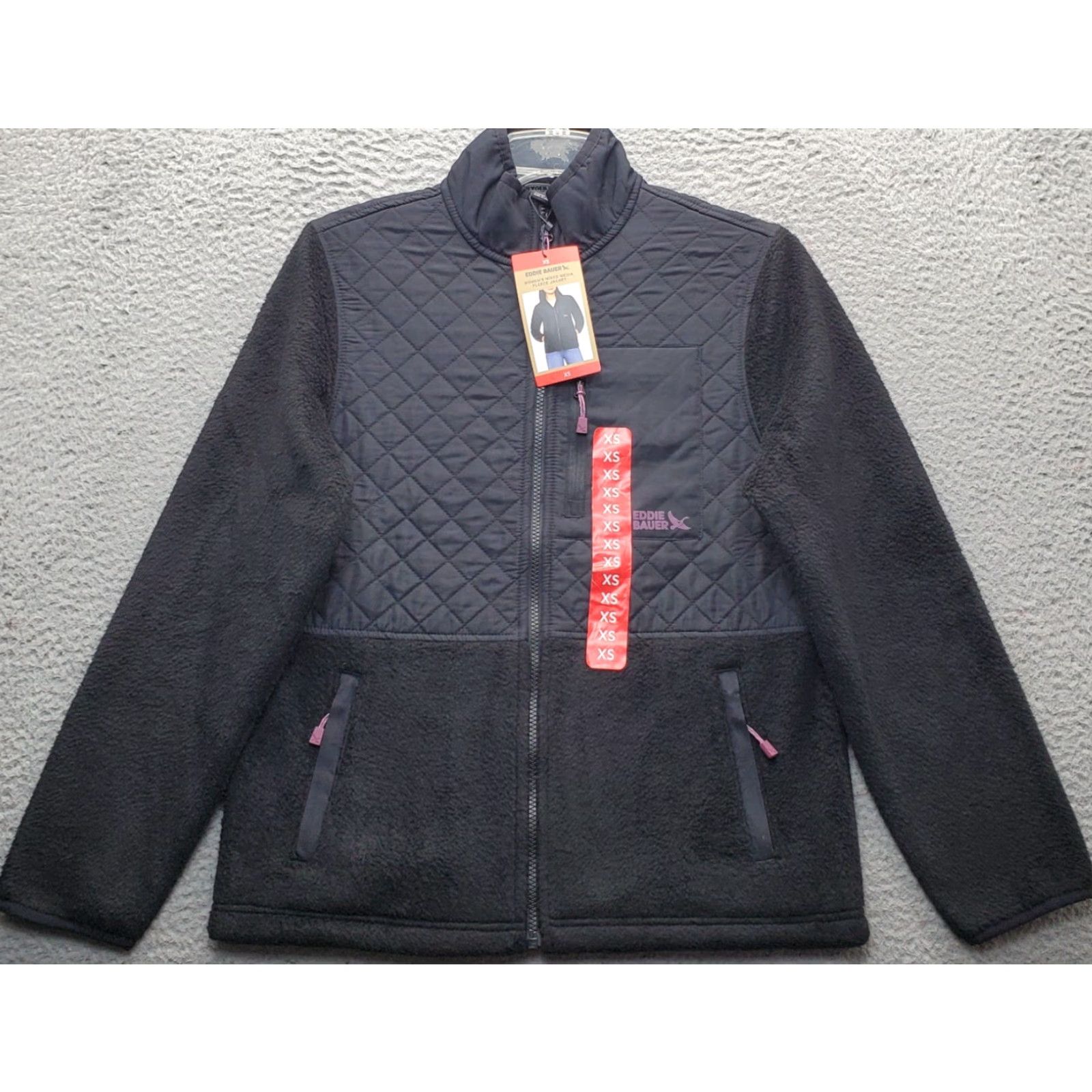 Eddie Bauer Eddie Bauer Zip Up Polar Fleece Jacket Womens XS Black EB010877 Size XS / US 0-2 / IT 36-38 - 2 Thumbnail