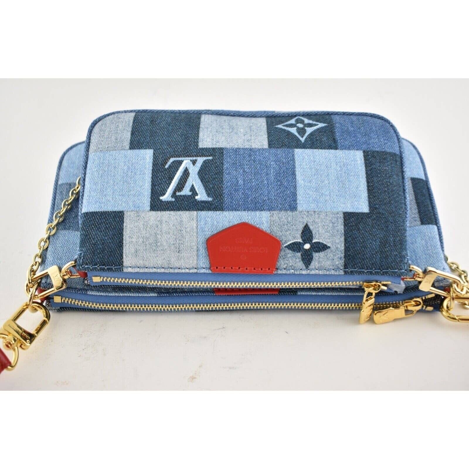 Louis Vuitton Louis Vuitton Patchwork Denim Blue Red Crossbody Bag Size ONE SIZE - 9 Thumbnail