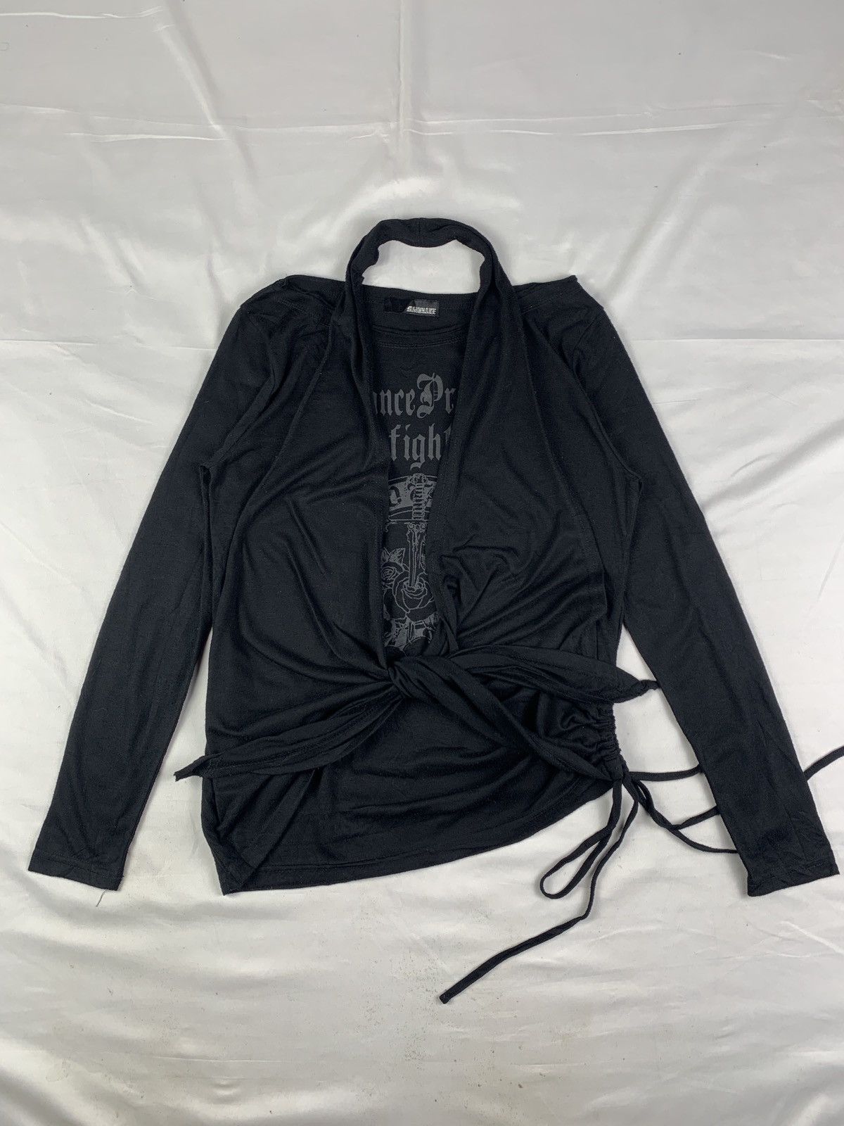 Japanese Brand y2k Macurare Japan Black Halter Extra Vest Sword Cross Top Size M / US 6-8 / IT 42-44 - 1 Thumbnail