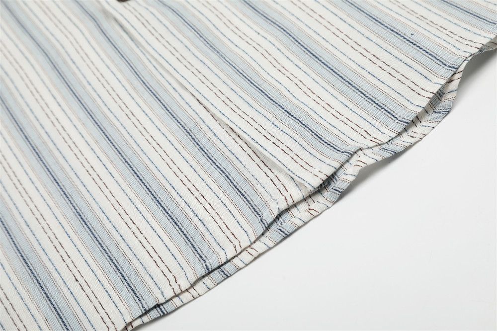 Japanese Brand × Vintage Japanese retro vertical striped fashion shirt Size US M / EU 48-50 / 2 - 5 Thumbnail