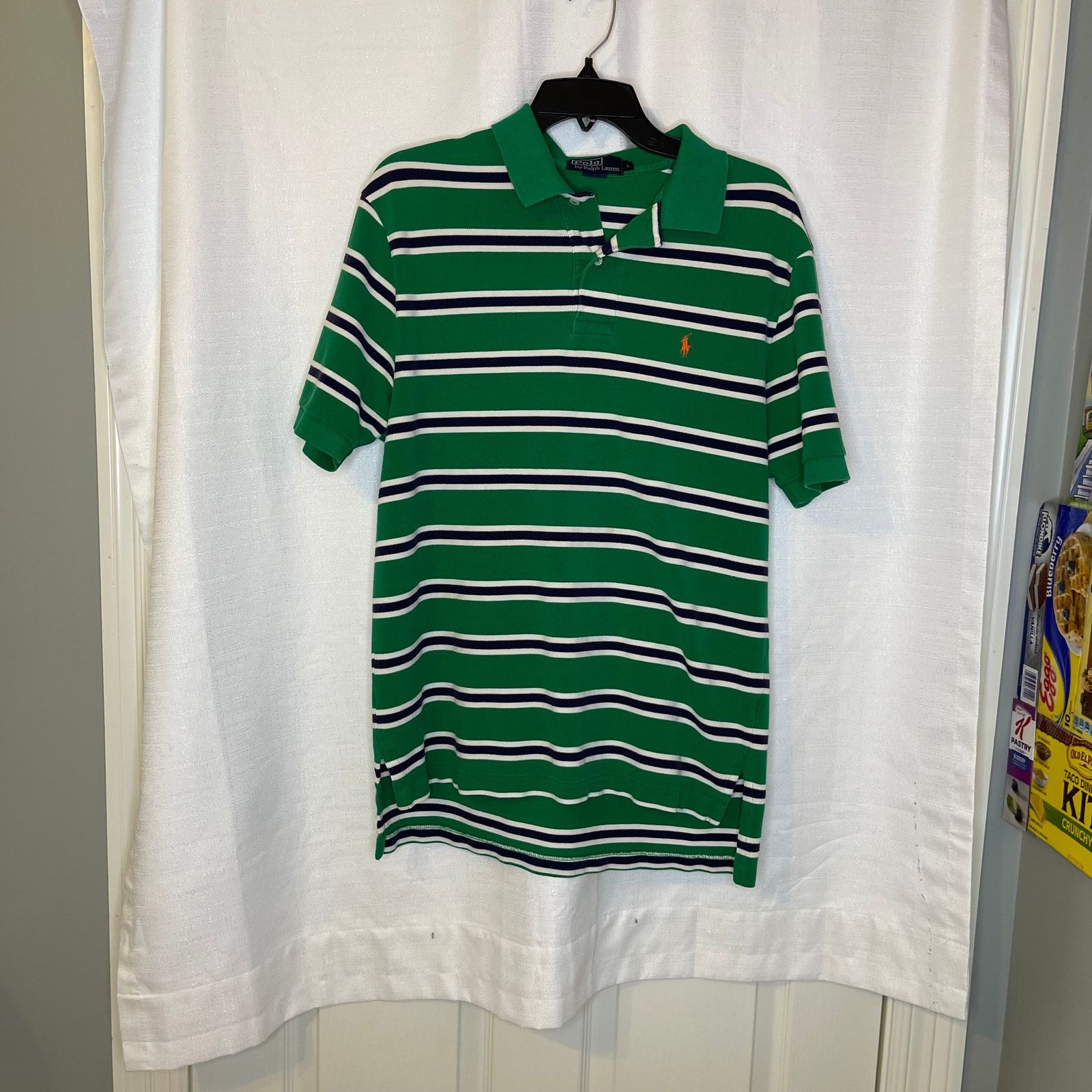 Polo Ralph Lauren Polo by Ralph Lauren Green Striped Classic Polo Golf Shirt L Size US L / EU 52-54 / 3 - 2 Thumbnail