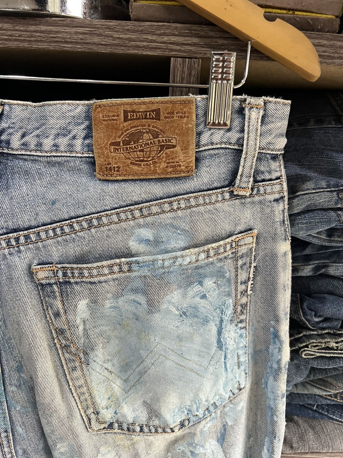 If Six Was Nine 🔥Rare Vintage Edwin Paint Splash Distressed Denim Size US 32 / EU 48 - 16 Thumbnail