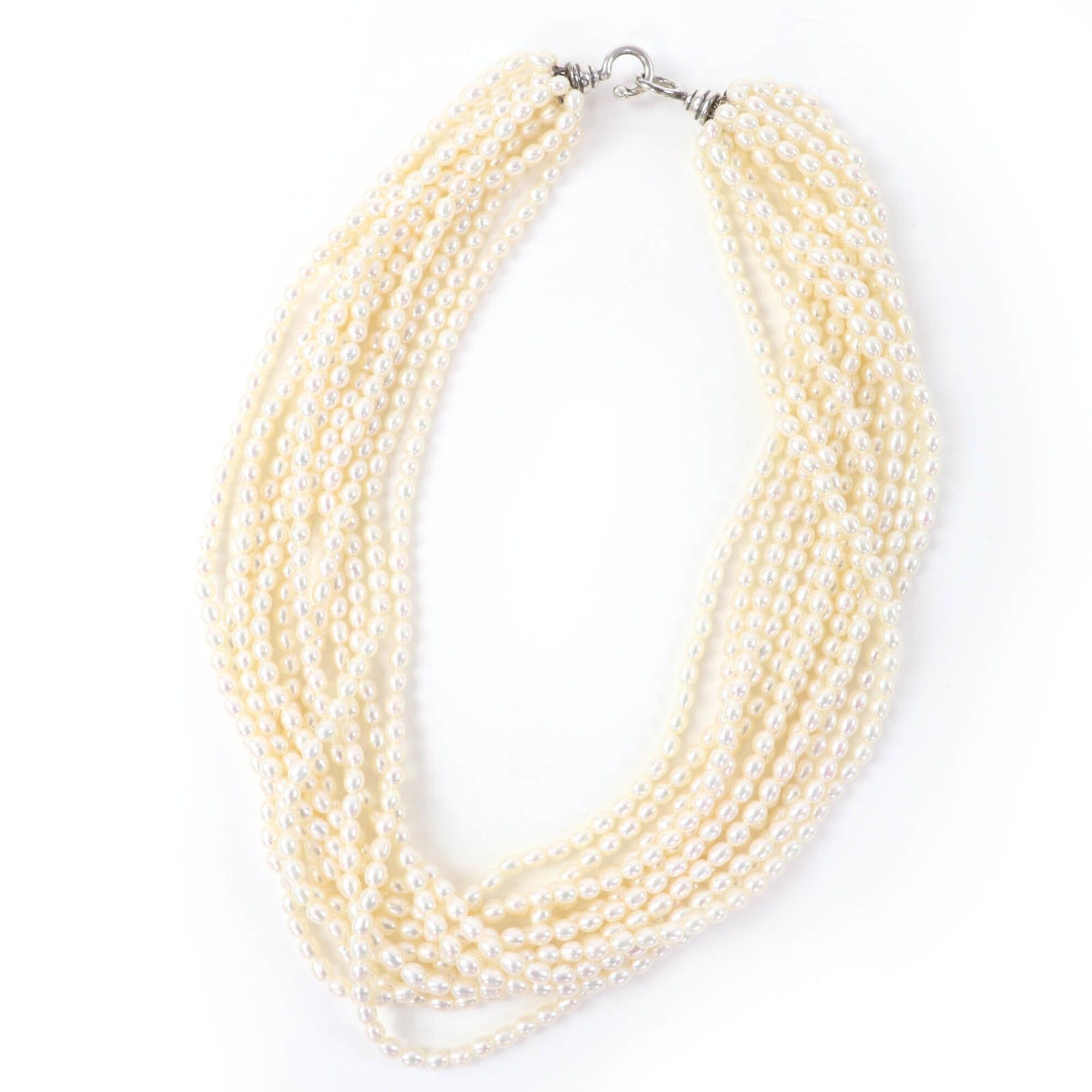Tiffany & Co. TIFFANY&Co. Tiffany Torsade Necklace, Pearl, 925 Sterling Silver, White, Silver Hardware, Weight 105g, Women's, Comes with Box and Dust Bag. Size ONE SIZE - 1 Thumbnail