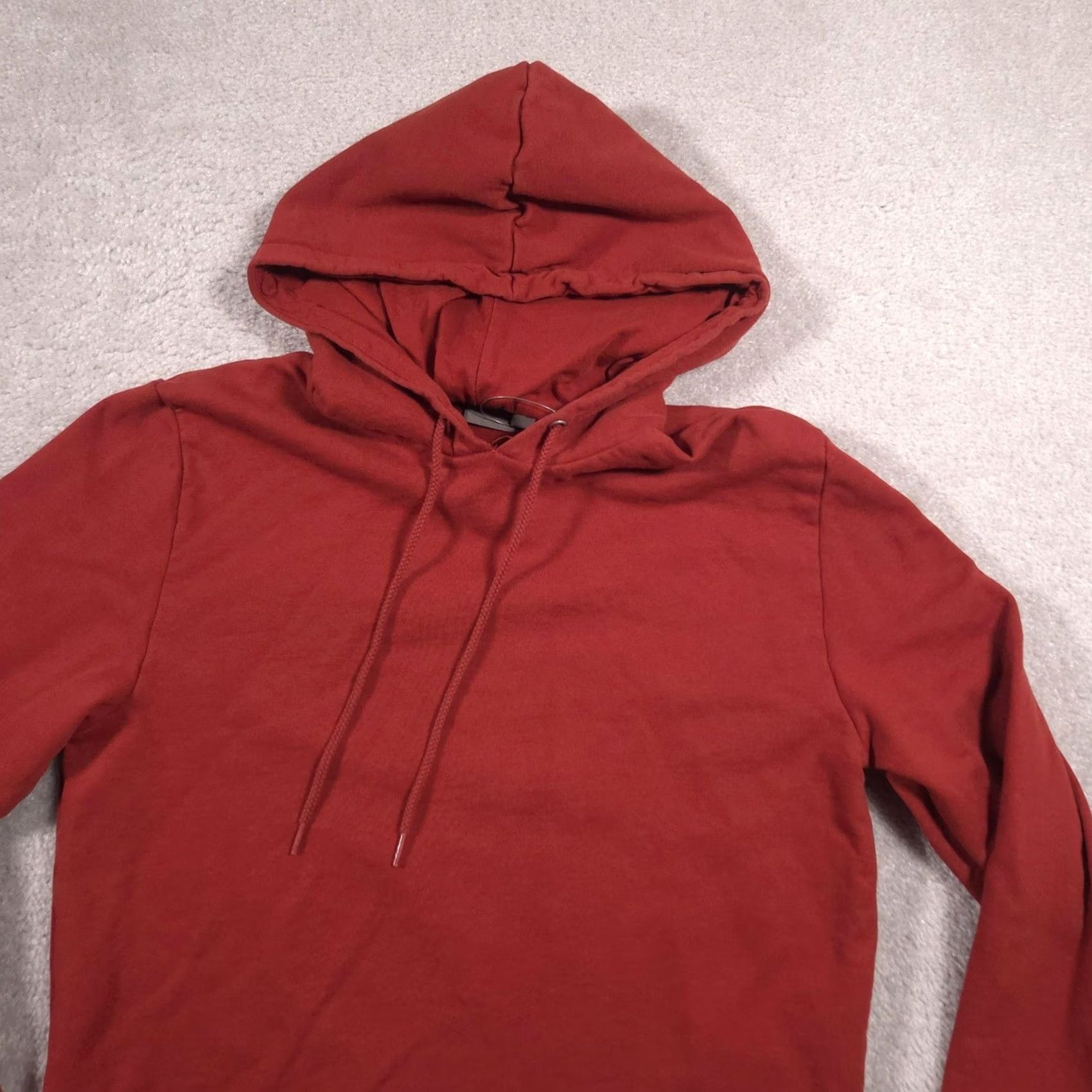 Asos ASOS Hoodie Mens M Orange Pullover Sweatshirt Solid Curved Hem Longline Mens Regular Fit Crew Neck Long Sleeve Size US M / EU 48-50 / 2 - 2 Thumbnail