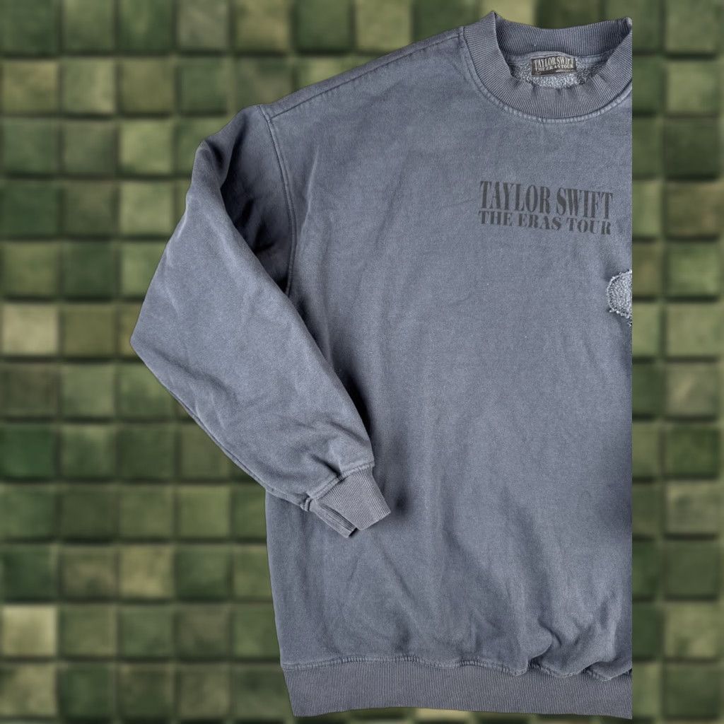 Taylor Swift The Eras Tour Crewneck Sweatshirt Navy Gray Oversized L Tour Merch Womens Sweatshirt
