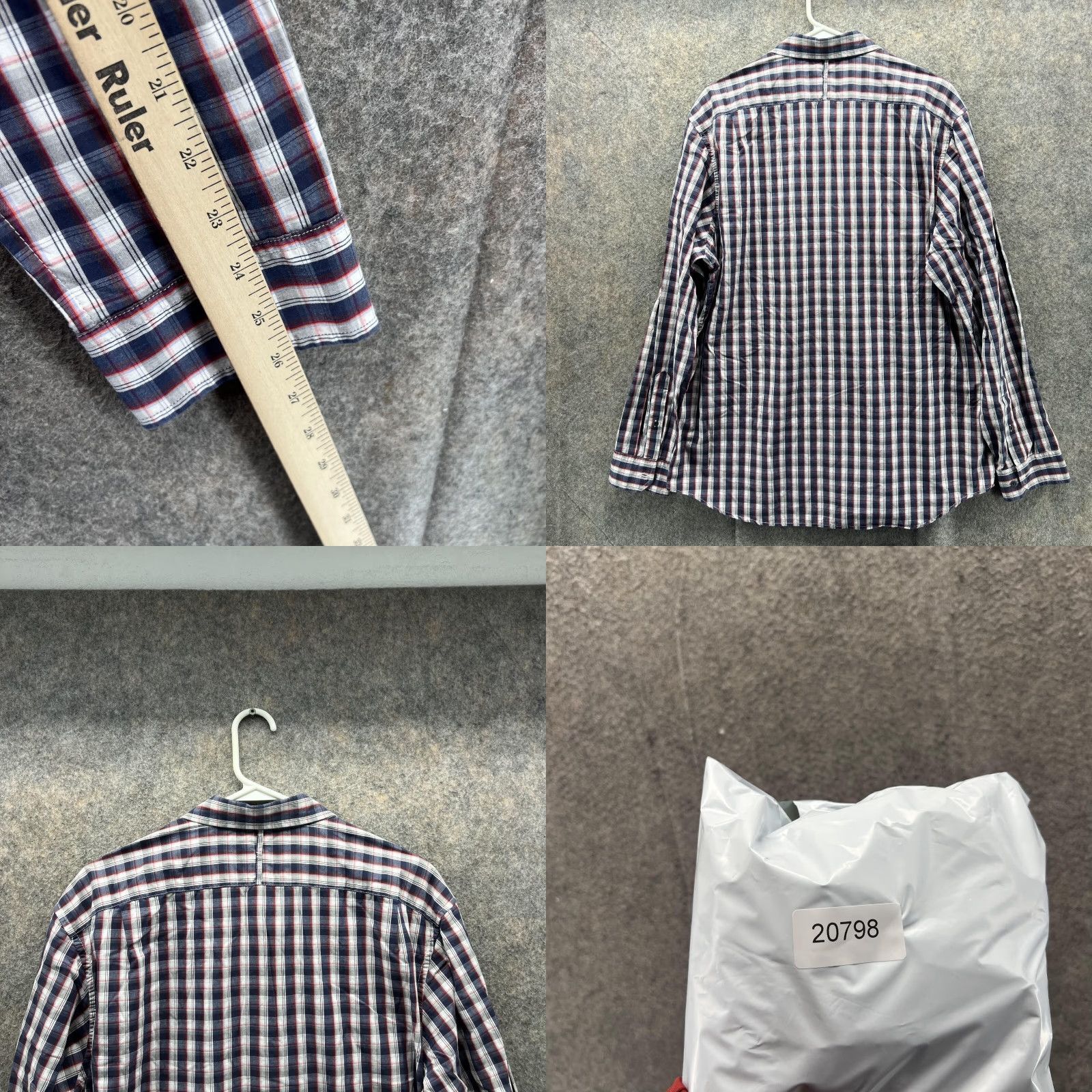 Banana Republic Banana Republic Shirt Men XL Blue Plaid Button-Down Vtg 17 Casual/Workwear Size US XL / EU 56 / 4 - 8 Thumbnail