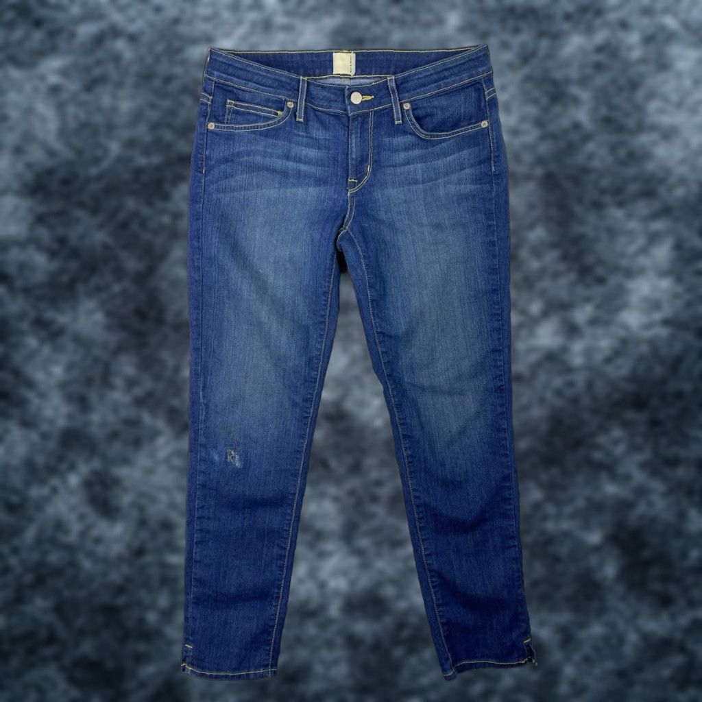 Vintage Rich & Skinny Jeans Women Dark Wash Sz 29 Low Rise Ankle Distressed Stretch 5-Pocket Denim Size 29" - 1 Thumbnail