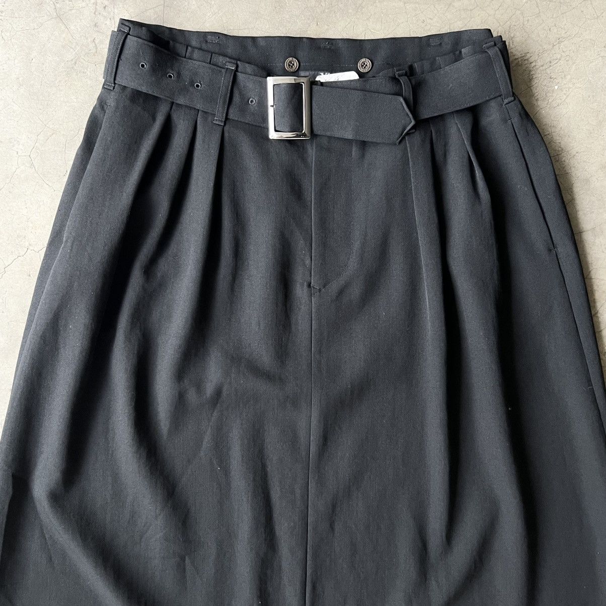Yohji Yamamoto Y’s - Yohji Yamamoto - Belted Wool Maxi Skirt Size 28" / US 6 / IT 42 - 3 Thumbnail