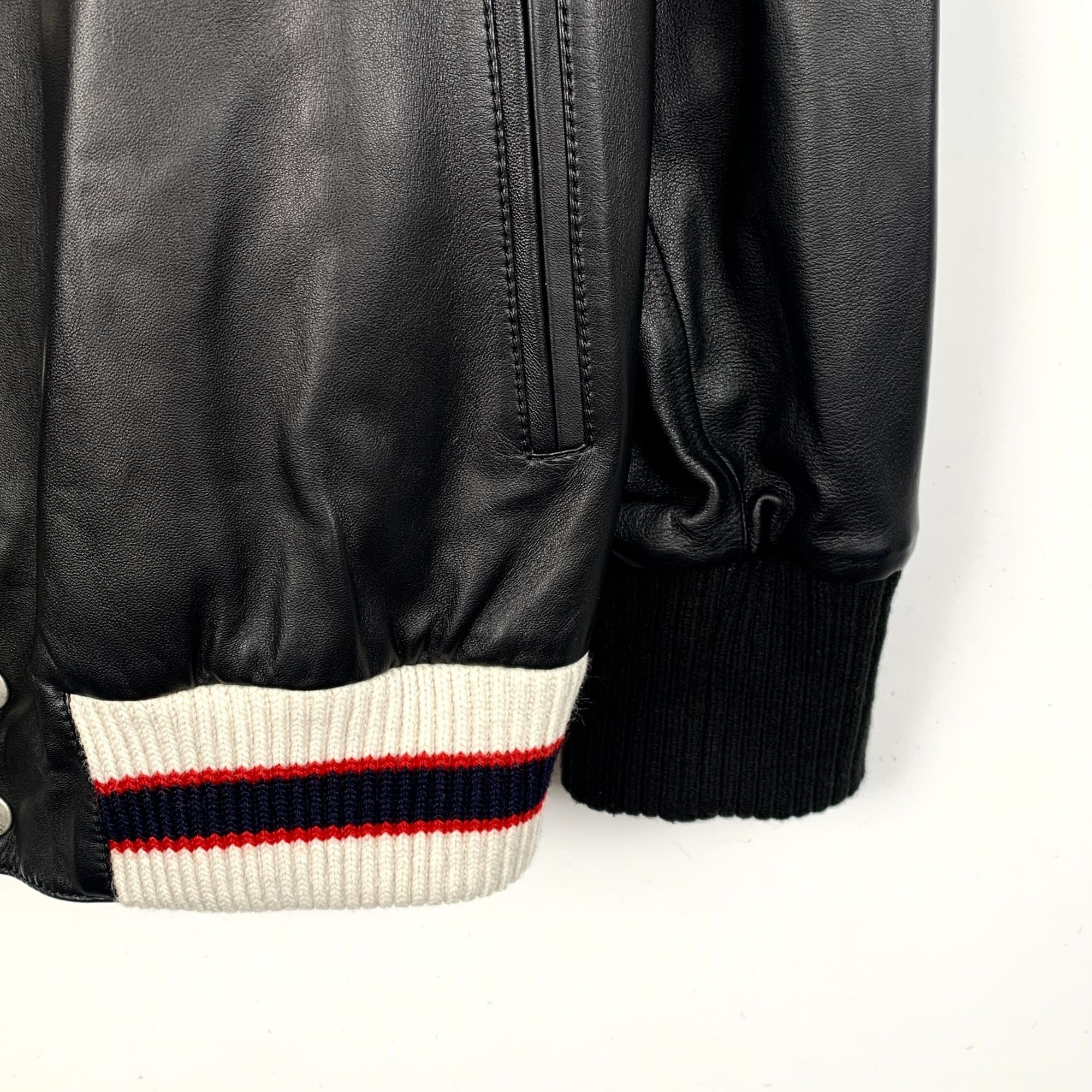 Gucci Gucci Hollywood Black Leather Jacket Red Trim Ribbed Collar Size US S / EU 44-46 / 1 - 6 Thumbnail