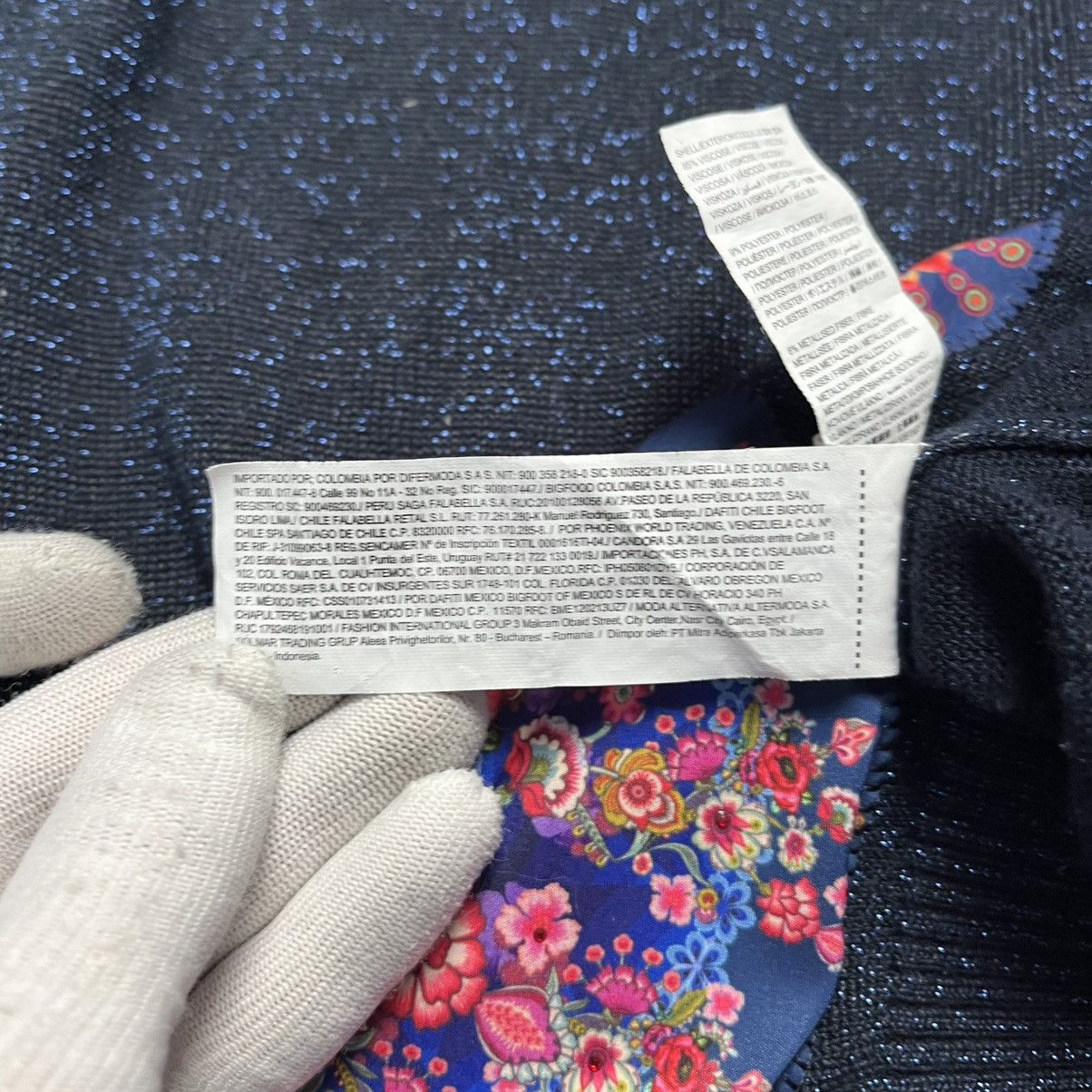 Desigual × Vintage Vintage Desigual Floral Glitter Sweater Avant-Garde Y2K Size M / US 6-8 / IT 42-44 - 10 Thumbnail