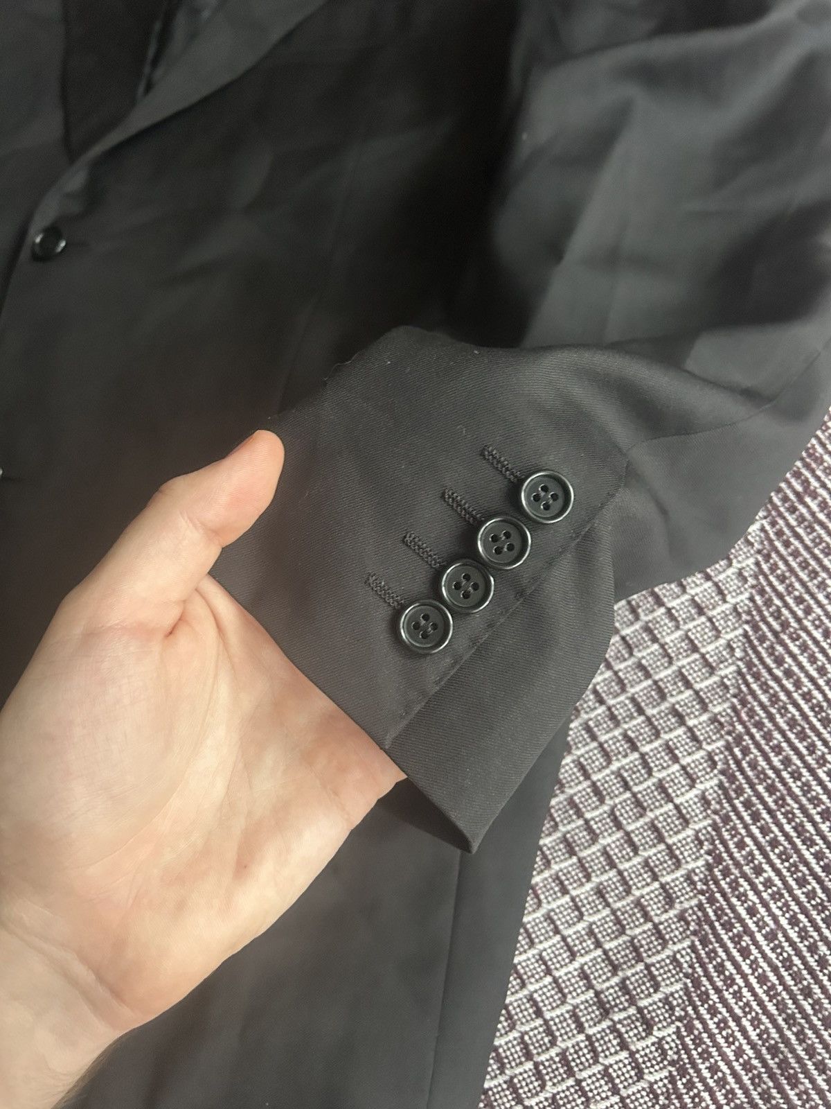 Canali Canali Formal Black Suit Blazer Solid Style Size 44R Rare Size 44R - 3 Thumbnail