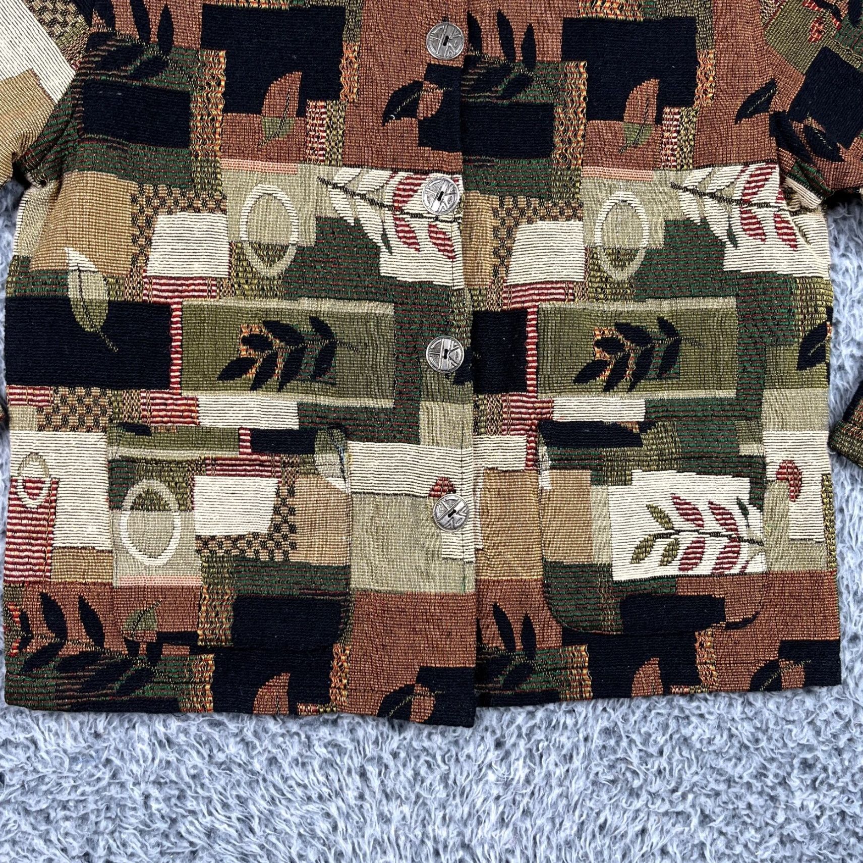 Vintage VINTAGE Jane Ashley Tapestry Jacket Womens Large Fall Autumn Patchwork Metal Button Size L / US 10 / IT 46 - 7 Thumbnail