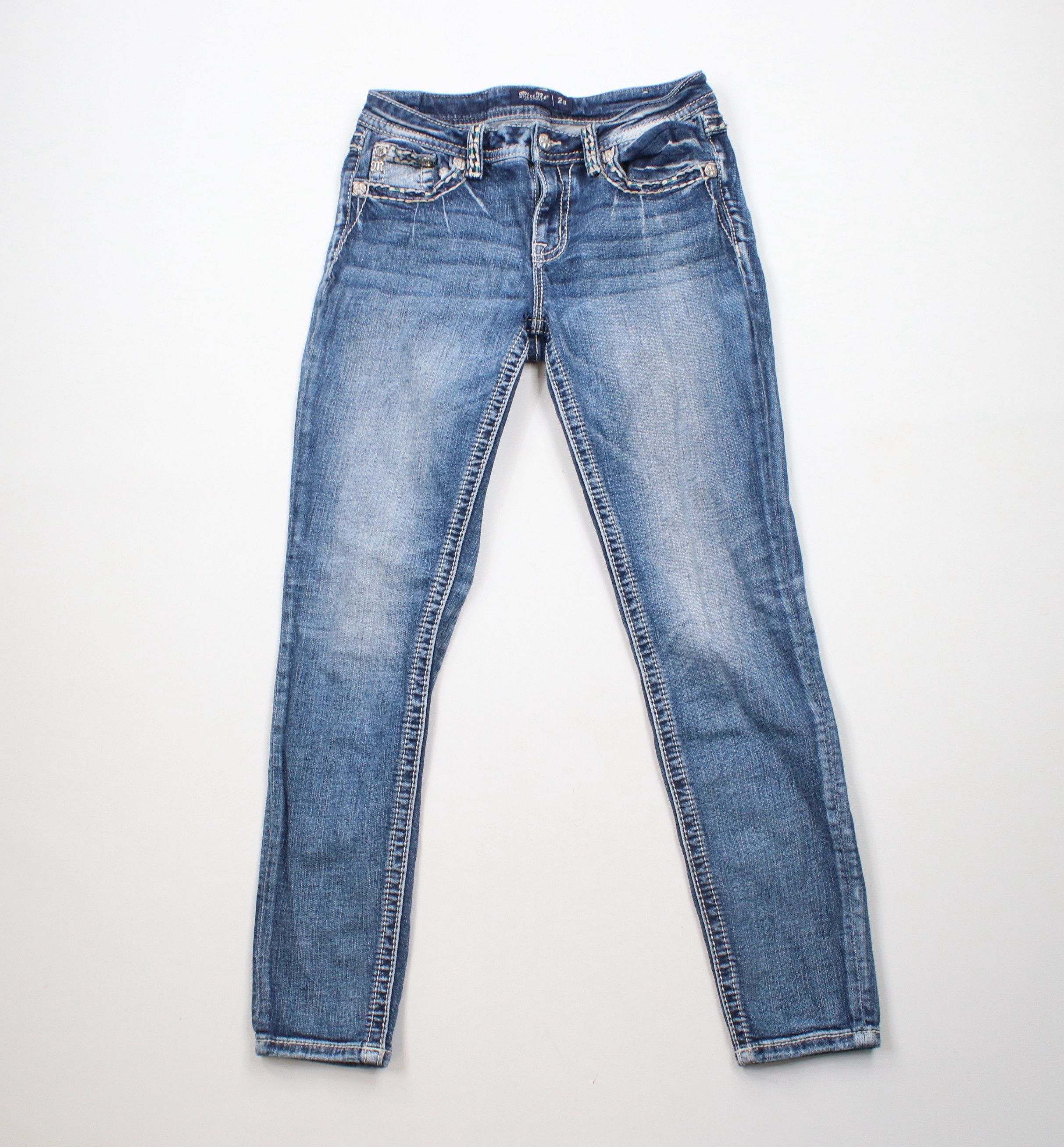 Miss Me × Vintage Miss Me Thick Stitch Stretch Hailey Skinny Leg Denim Jeans Size 29" - 1 Thumbnail