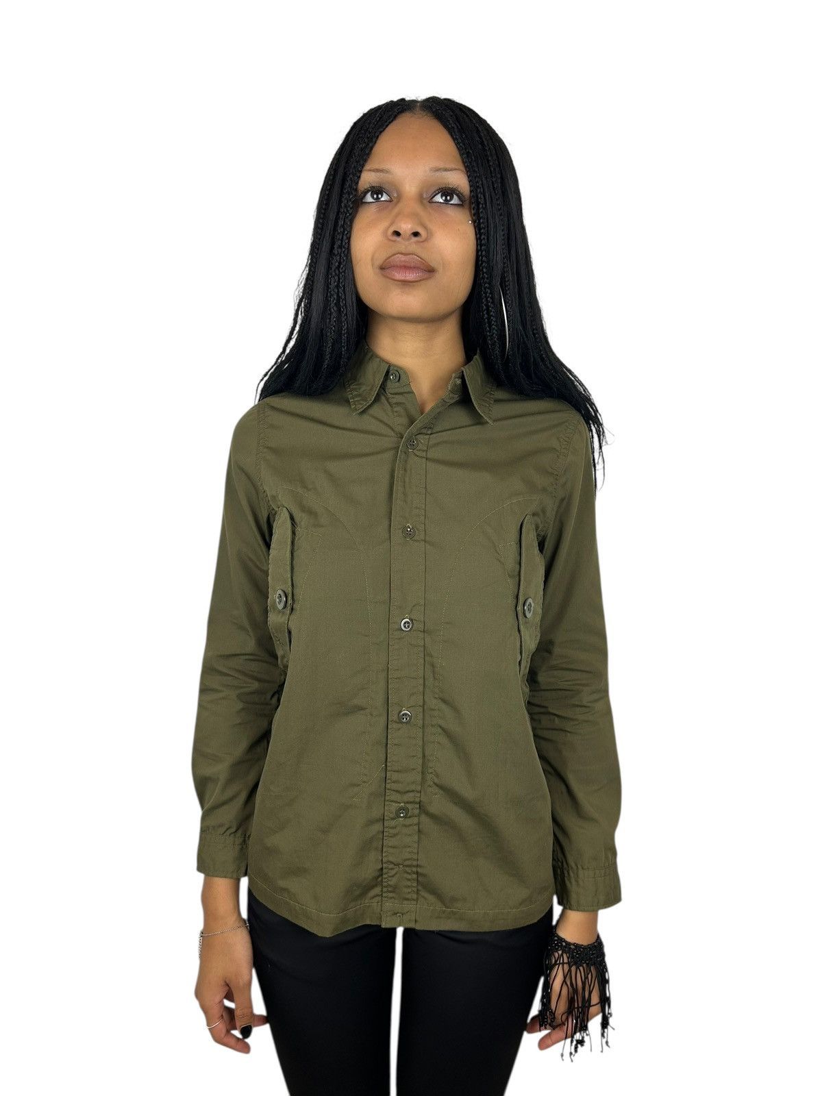 Johnbull Symmetrical Chest Pocket Military Button-Up Shirt