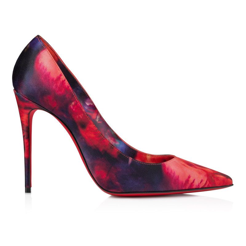 Christian Louboutin os11x0526 Kate Crepe Satin 100mm Pumps in Multicolor Size US 8 / IT 38 - 1 Thumbnail