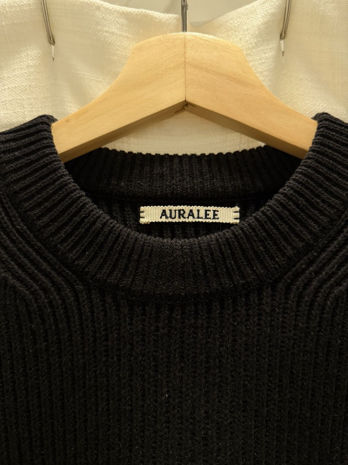 Auralee Auralee Super Fine Wool Rib Knit P/O - Black - Size 4 Size US M / EU 48-50 / 2 - 3 Thumbnail