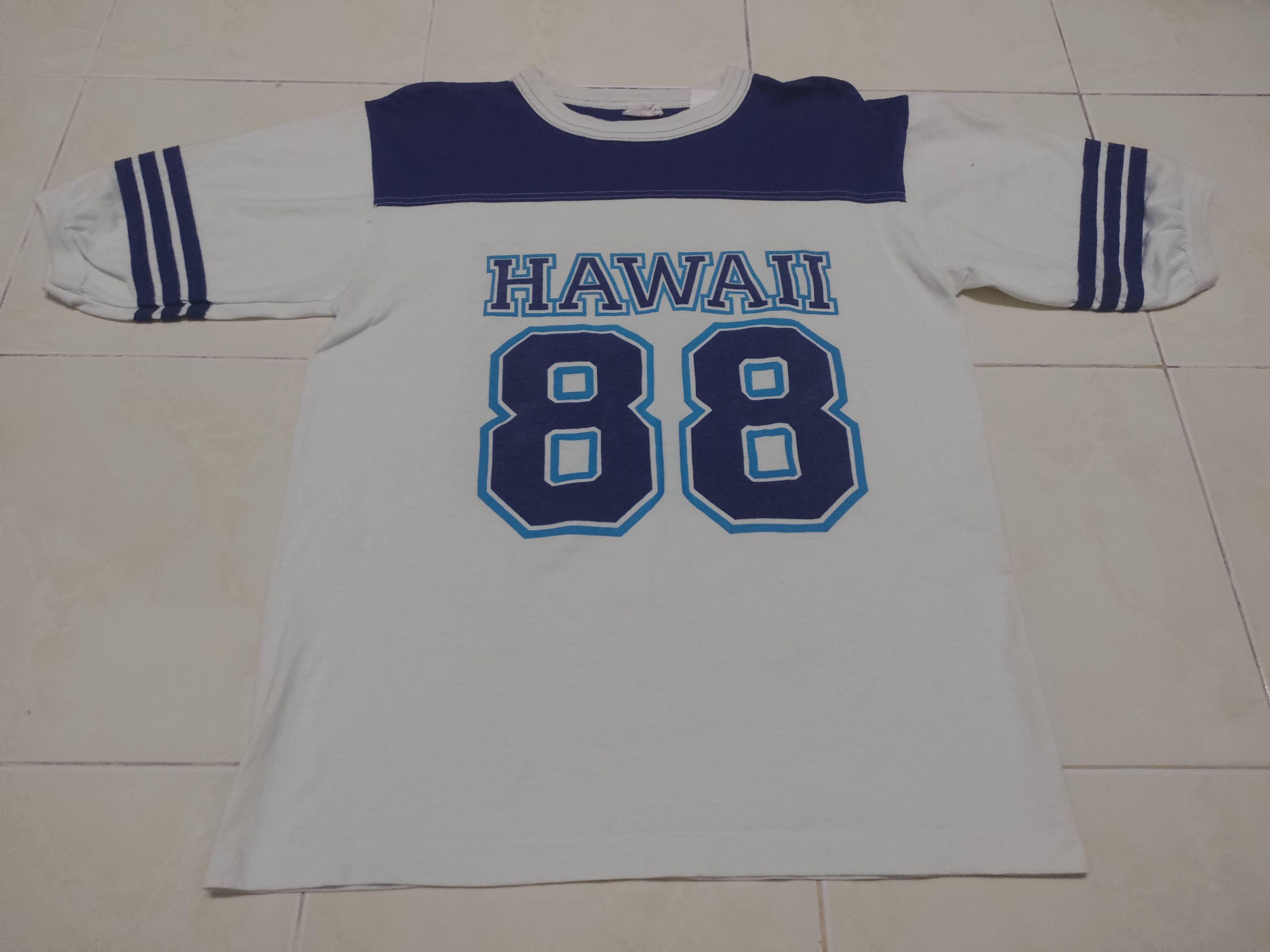 image of Vintage Hawaii Surf 88 Jersey Tee in White, Men's (Size Large)