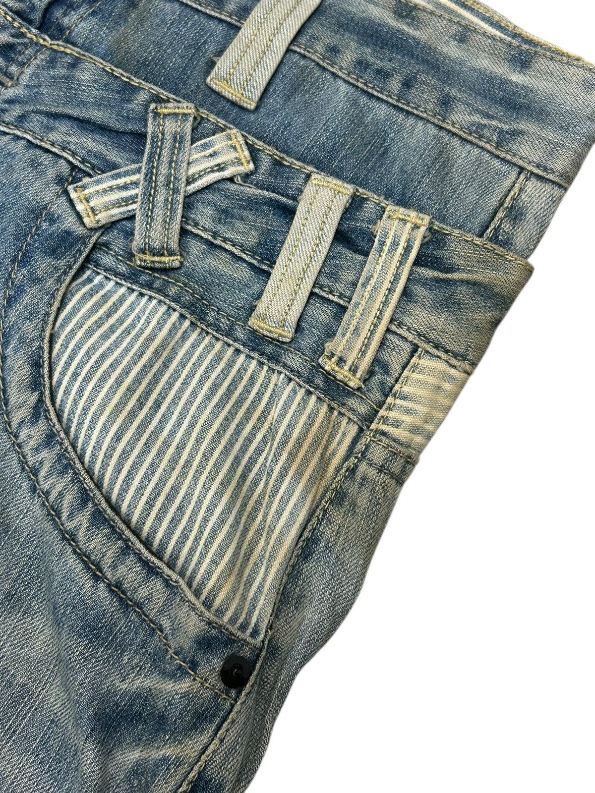 Le Grande Bleu (L.G.B.) Dominate Handcrafted Jean Japan Double Waist Dirty Distress Size US 31 - 9 Thumbnail