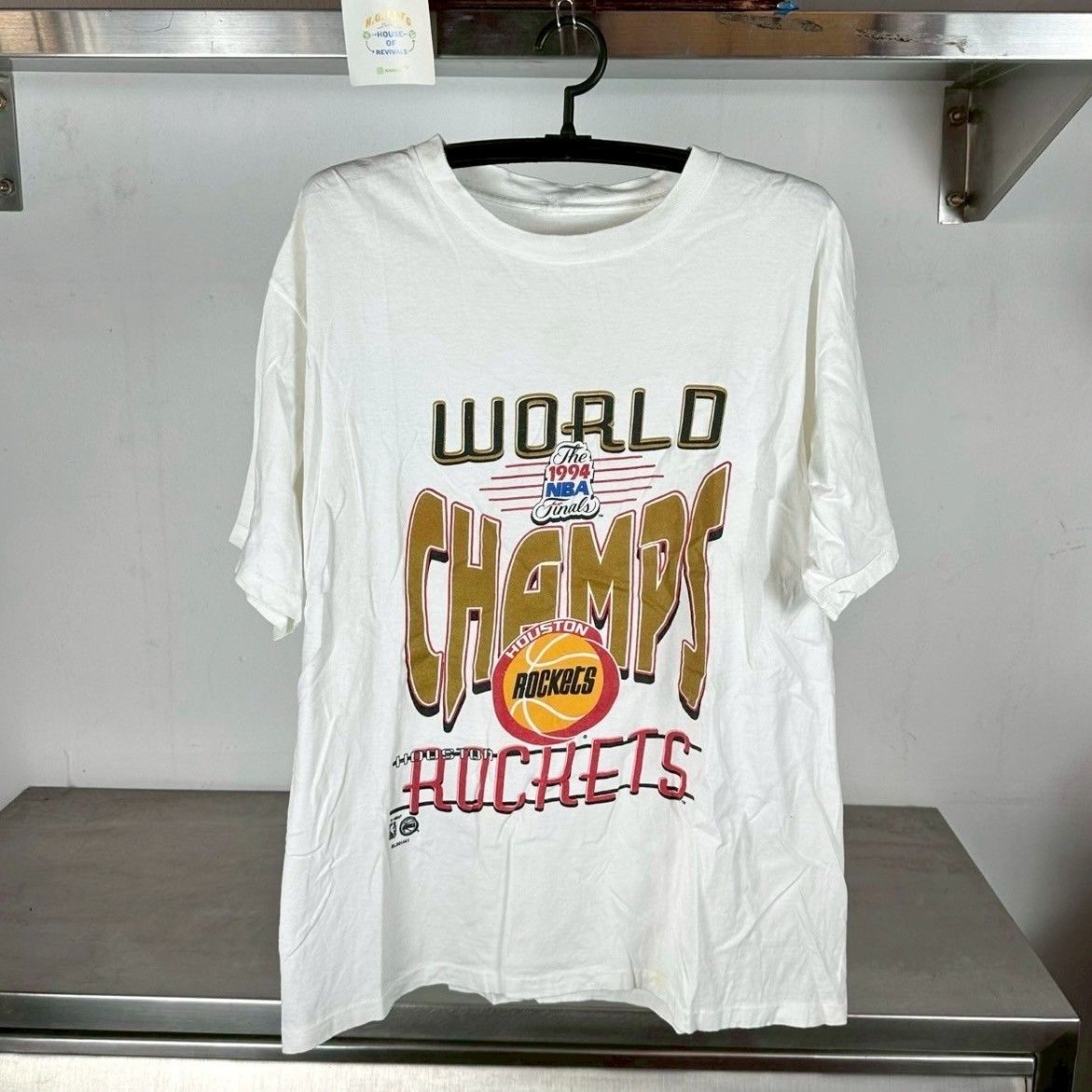 NBA × Vintage Vintage 1994 Houston Rockets World Champs NBA XL T-shirt Size US XL / EU 56 / 4 - 1 Thumbnail