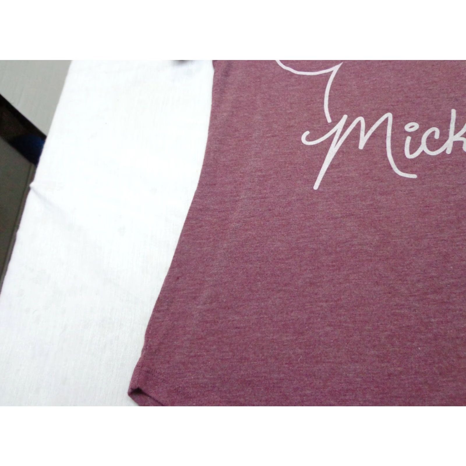 Disney Mickey Mouse Adult Small Disney Heather Burgundy Tee T Shirt Size S / US 4 / IT 40 - 2 Thumbnail