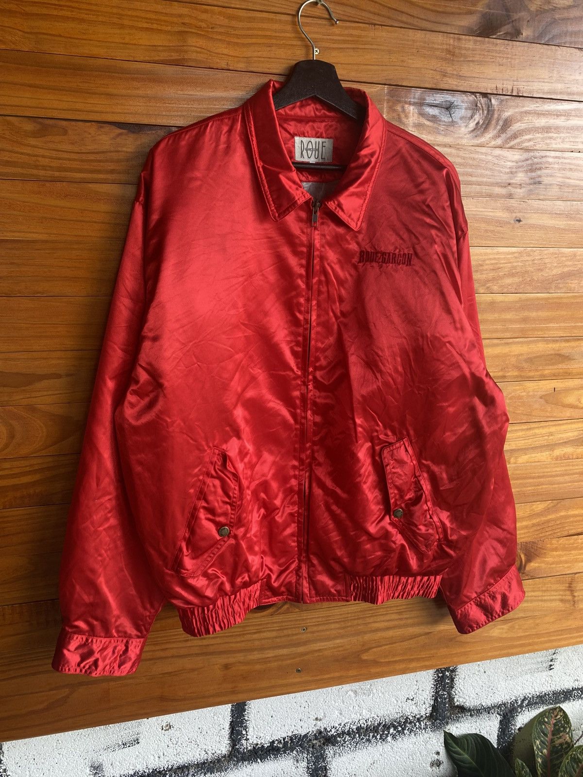 Vintage Vintage ROUE Garcon Red Satin Jacket – Motorsport Style Size US XL / EU 56 / 4 - 5 Thumbnail