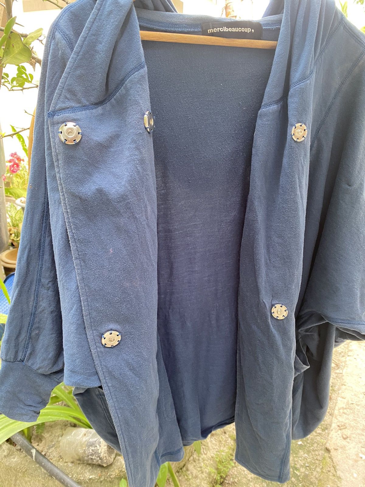 mercibeaucoup No: MB48-JA236 Poncho Hoodies mercibeaucoup Blue Jackets Size US L / EU 52-54 / 3 - 8 Thumbnail