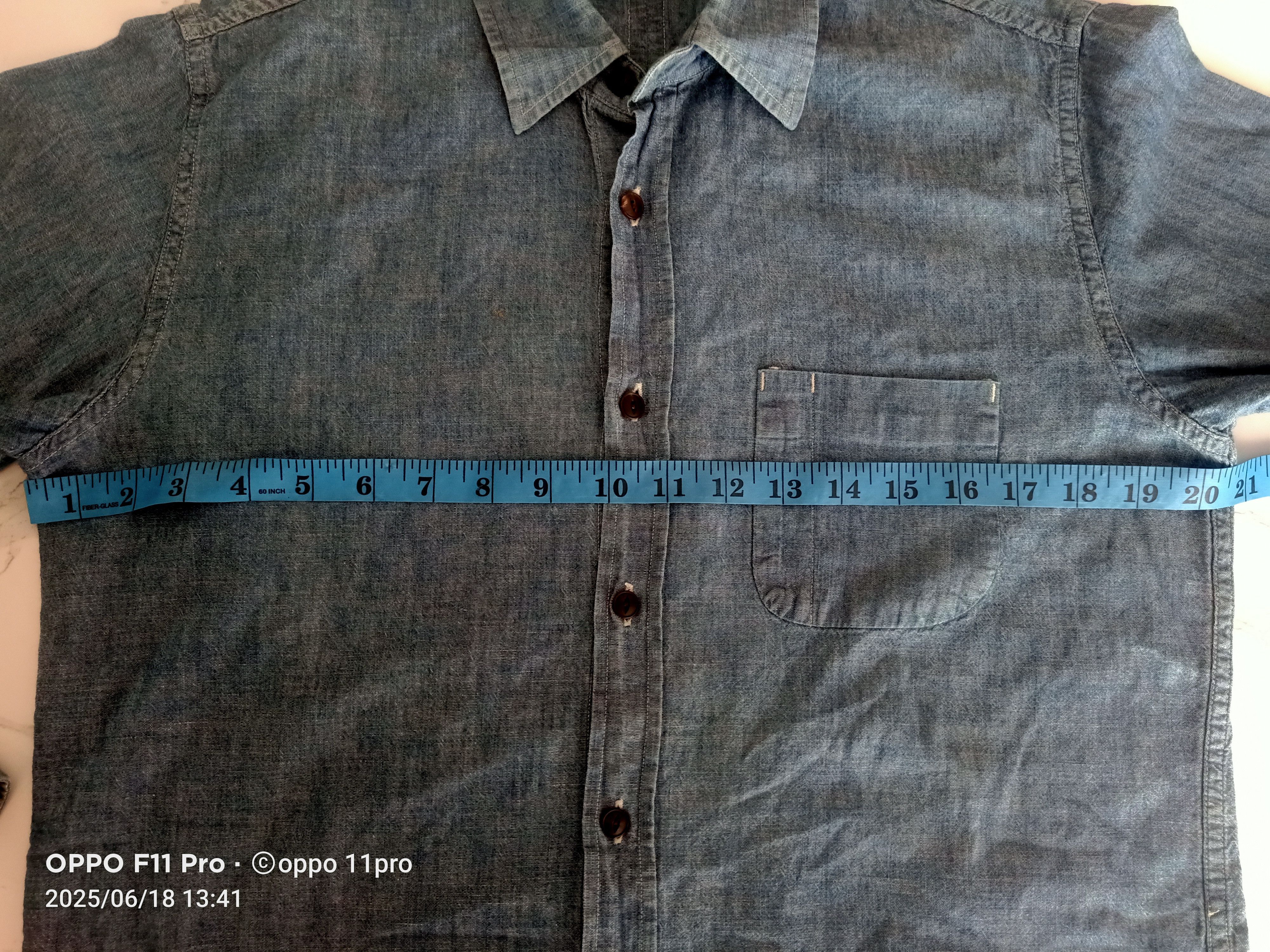 Japanese Brand × KURO Kuro Chambray SELVEDGE Men Shirt Button Up Size US L / EU 52-54 / 3 - 6 Thumbnail