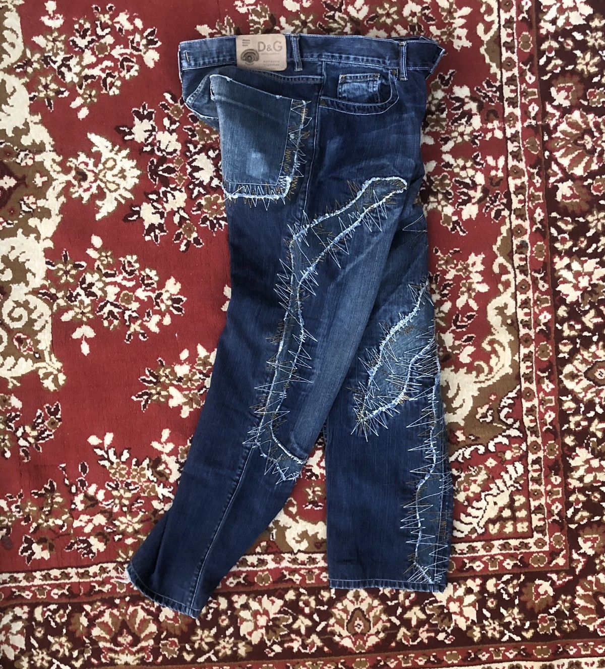 Dolce & Gabbana × Vintage D&G Dolce & Gabbana luxury crazy distressed denim jeans Size US 38 / EU 54 - 3 Thumbnail