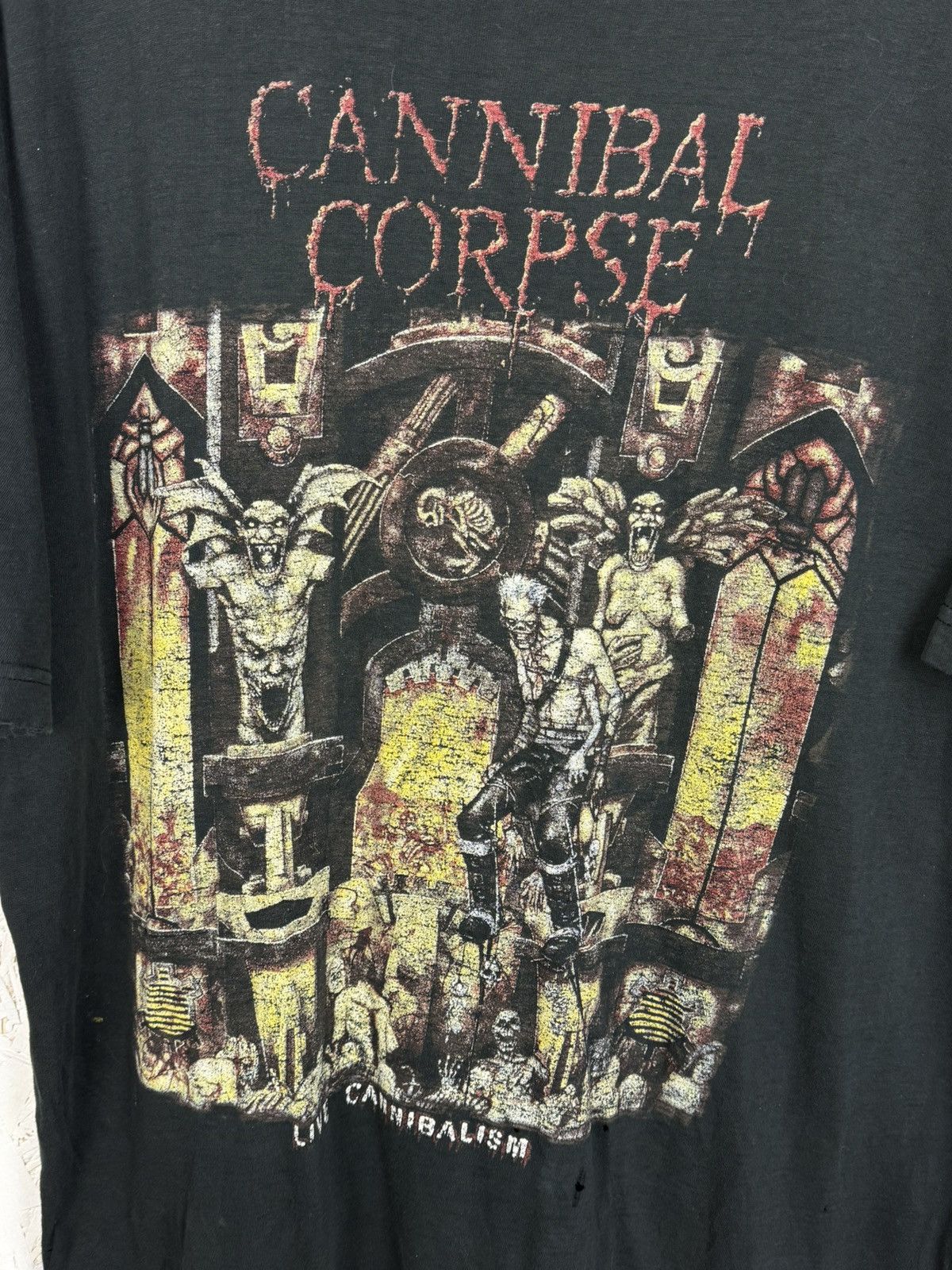Band Tees Vintage Cannibal Corpse Live Cannibalism Distressed T-Shirt Size US L / EU 52-54 / 3 - 8 Thumbnail
