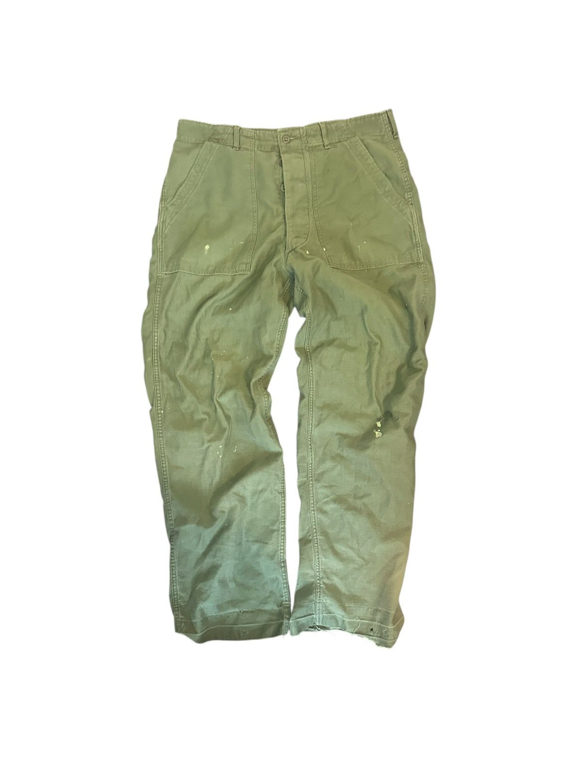 Vintage Vintage WW2 Original Military Olive Fatigue Pants Size US 34 / EU 50 - 1 Thumbnail