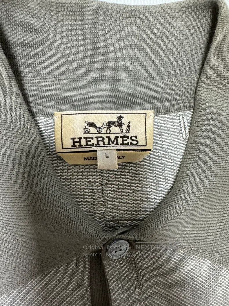 Hermes Hermes Knitted short-sleeved shirt Size US L / EU 52-54 / 3 - 6 Thumbnail