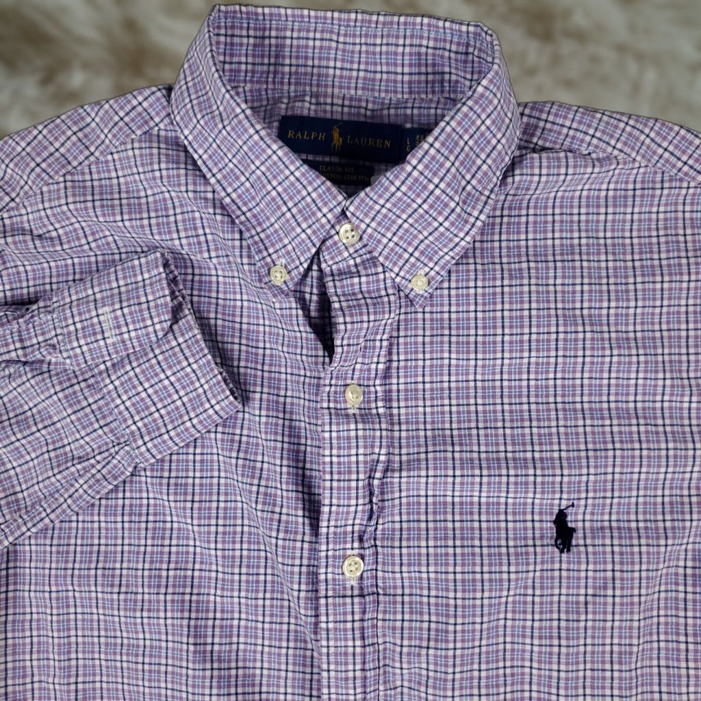 Ralph Lauren Ralph Lauren Shirt Mens Large Purple Plaid Pony Button Up Long Sleeve Size US L / EU 52-54 / 3 - 1 Thumbnail