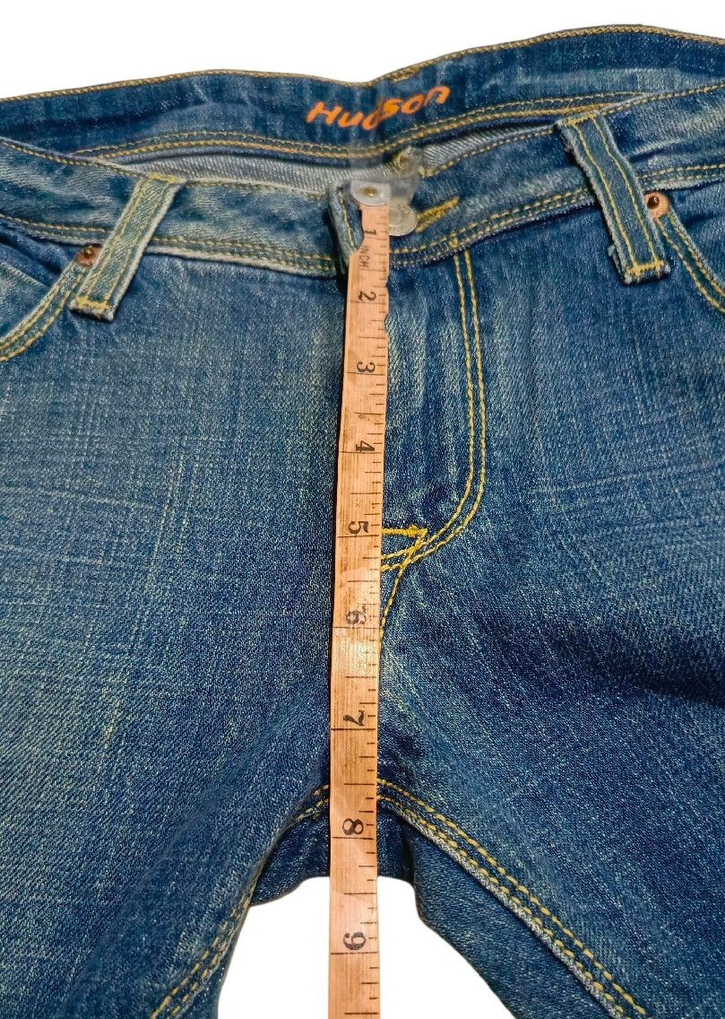 Hudson 1990's - Asymmetric Flared Low Denim Jeans Size US 29 - 5 Thumbnail