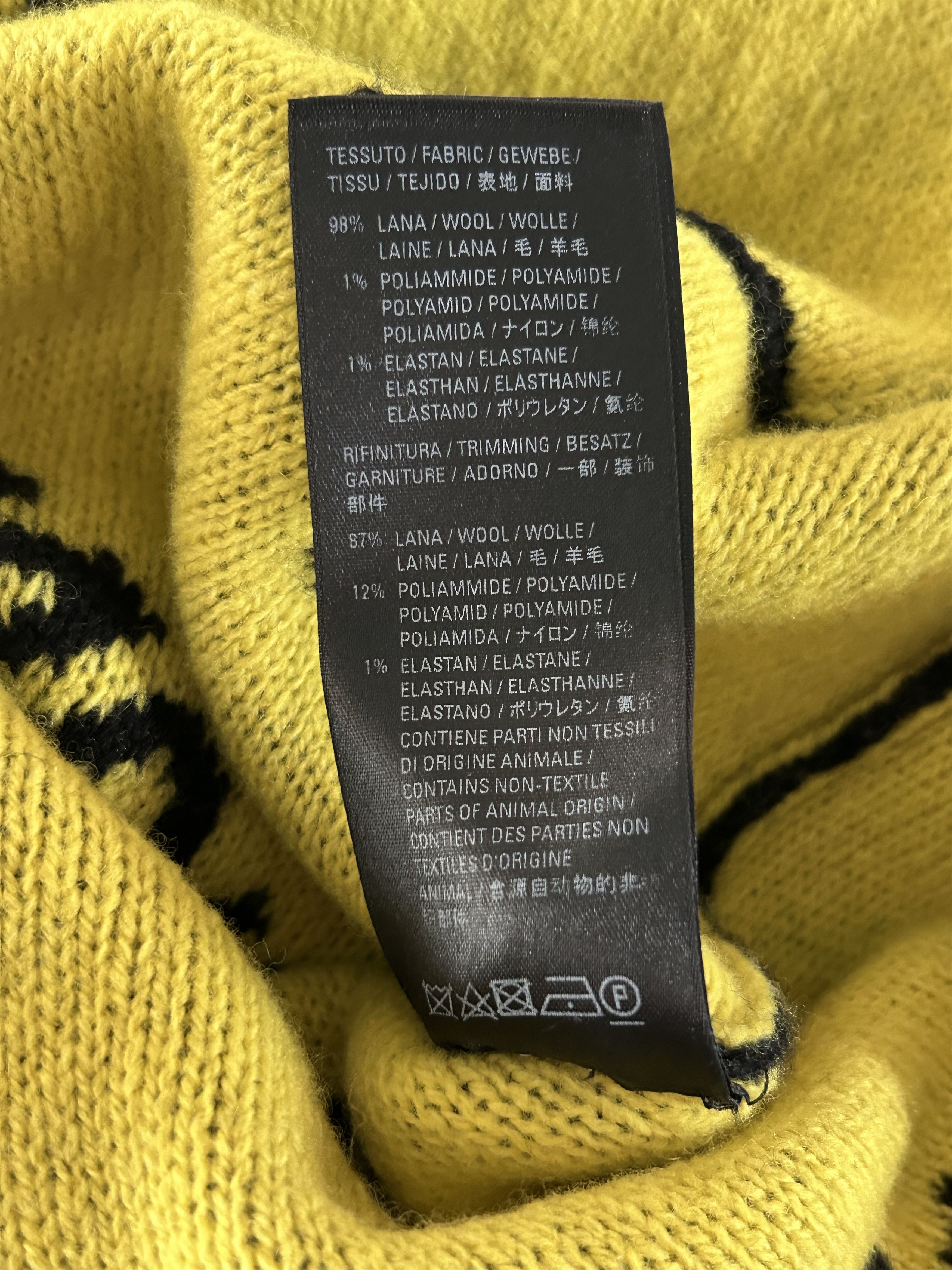Balenciaga Balenciaga Black & Yellow All Over Logo Cardigan Size US L / EU 52-54 / 3 - 6 Thumbnail