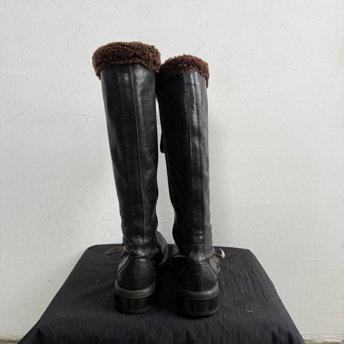 Hysteric Glamour Bumper Italy Lace Up Knee High Boots With Faux Fur Lining Size US 7 / IT 37 - 7 Thumbnail